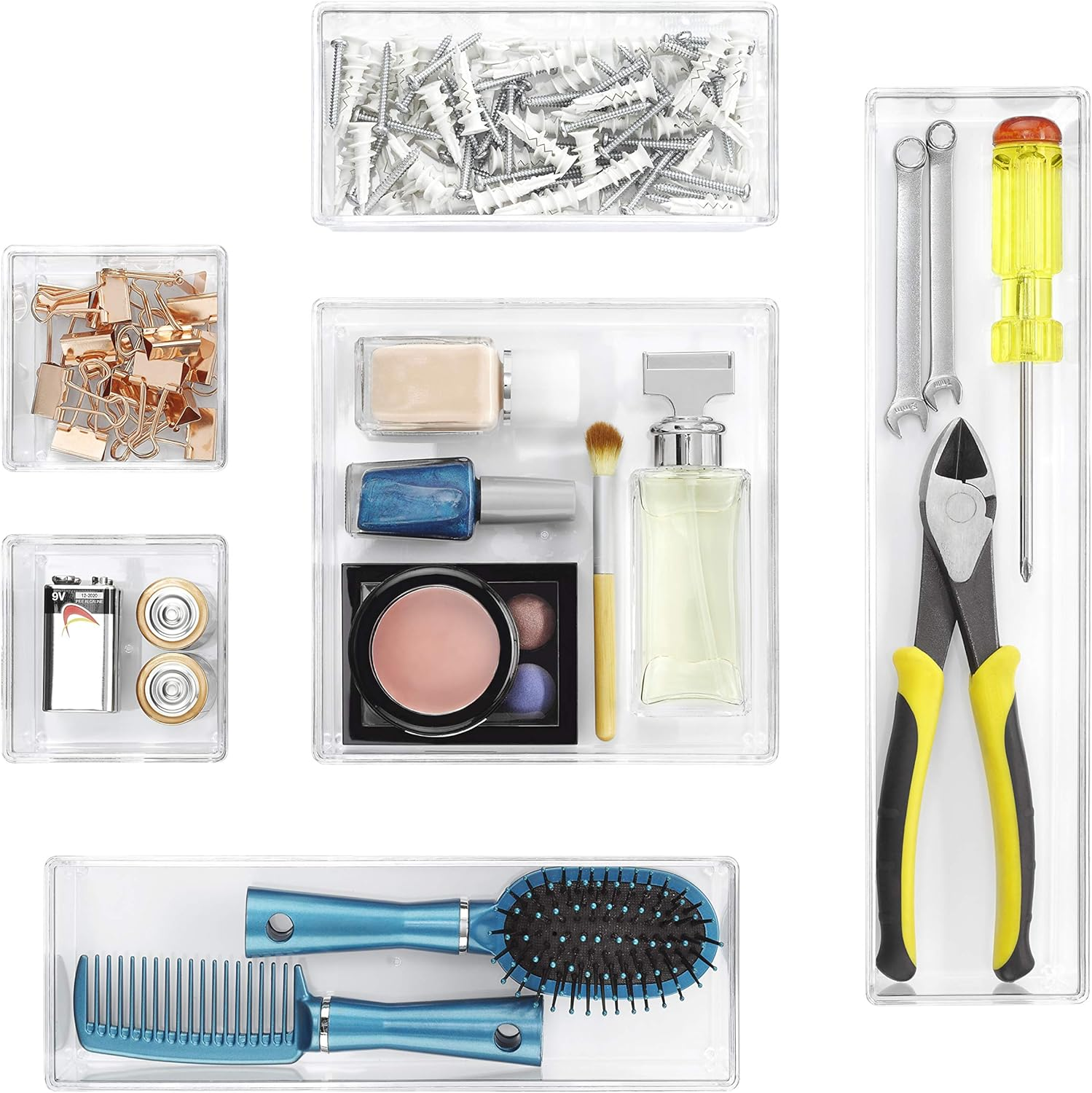 Whitmor 6789-7095 Clear 3-SECTION DRAWER ORGANIZER image number 1