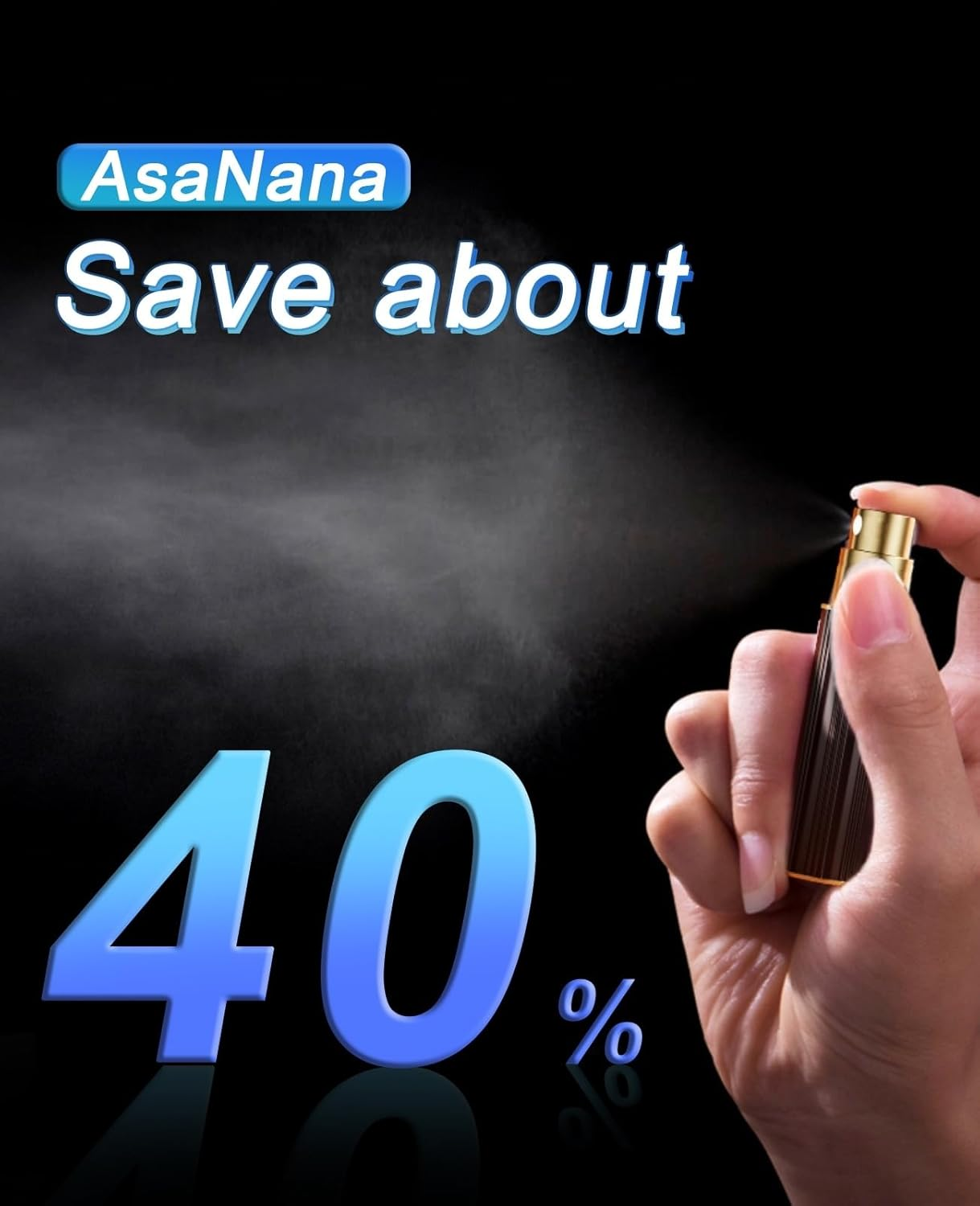 Asanana Refillable Perfume Atomizer Bottom Refill Charge Visualization Window Mini Luxury Stylish 5Ml Fragrance Bottle Lightweight Travel Office Aluminum Atomiser(Ap-2P) (Gold&Green) image number 4