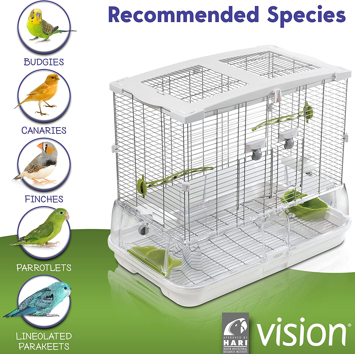 Vision M01 Wire Bird Cage, Bird Home for Parakeets, Finches and Canaries, Medium image number 2