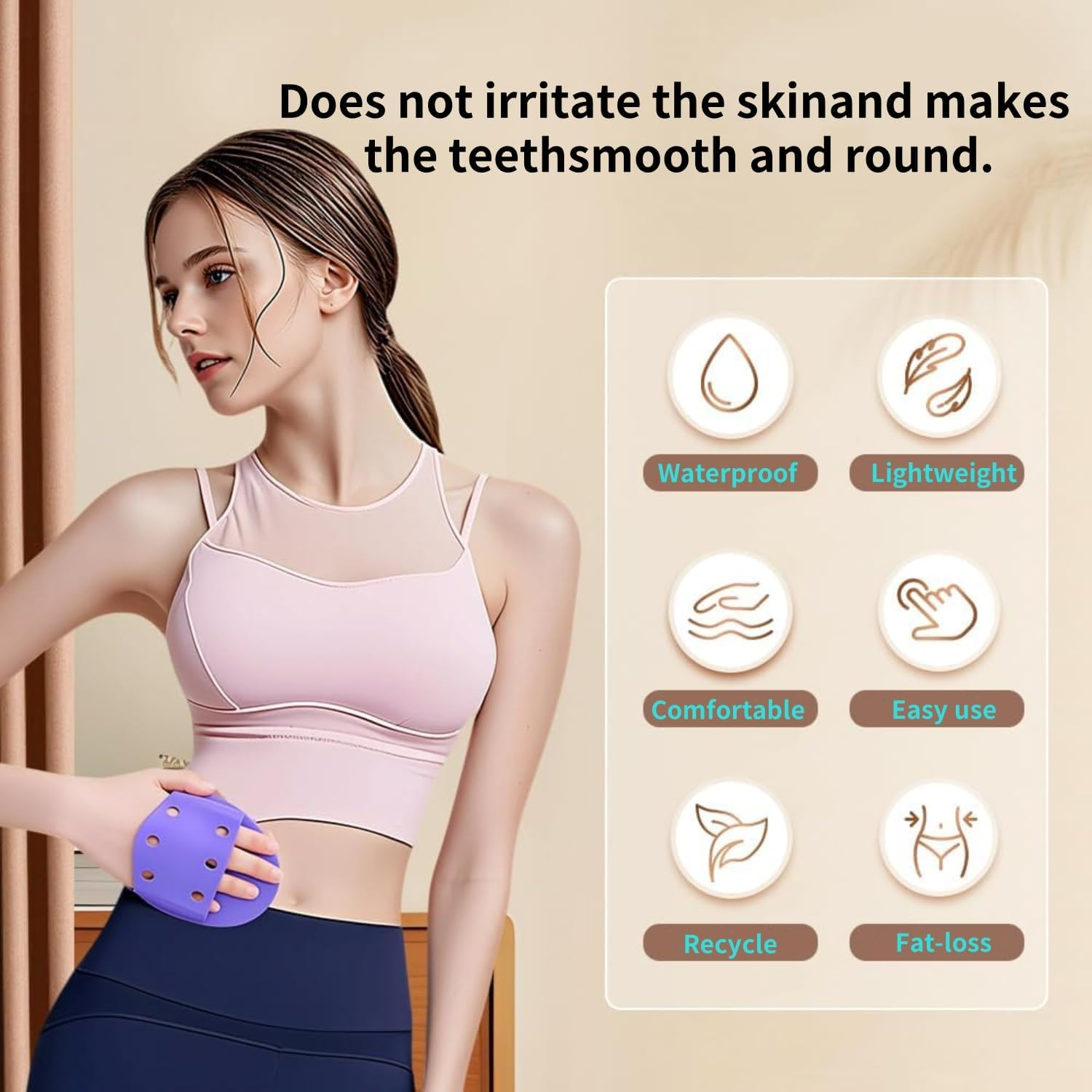 Massage Brush for Belly Body Relaxation Massage Comb Essential Oil Brush Body Scrubber Bath Body Brushes SPA Massager Device, Meridian Pressure Brush for Belly, Arms, Legs, Back (2 Pcs) image number 3