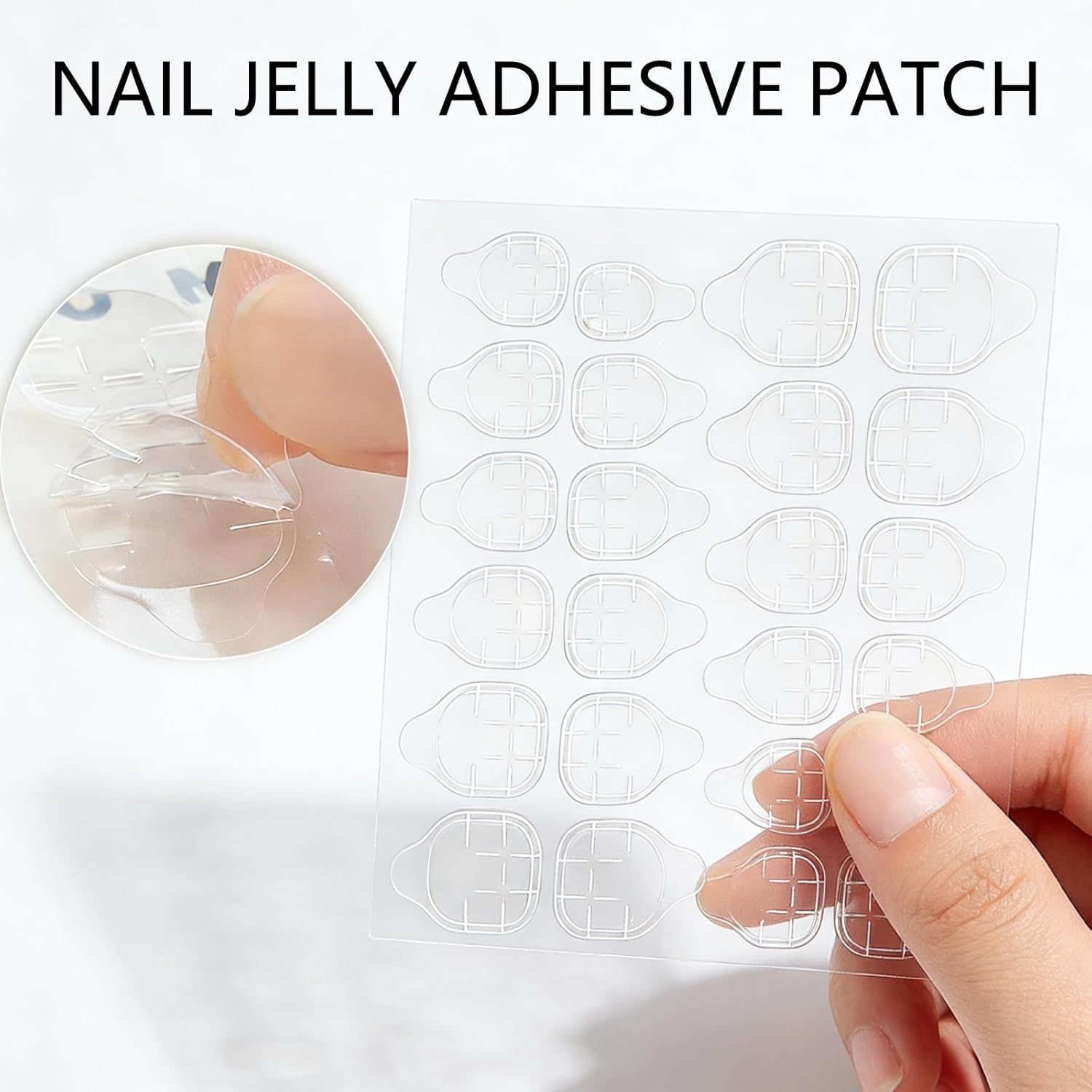 Yxvyxymyxxg​ Press on Nail Adhesive Tabs - 40-Piece Waterproof & Breathable Double Sided Stickers for False Nails, No Glue Residue, Gentle on Natural Nails image number 1