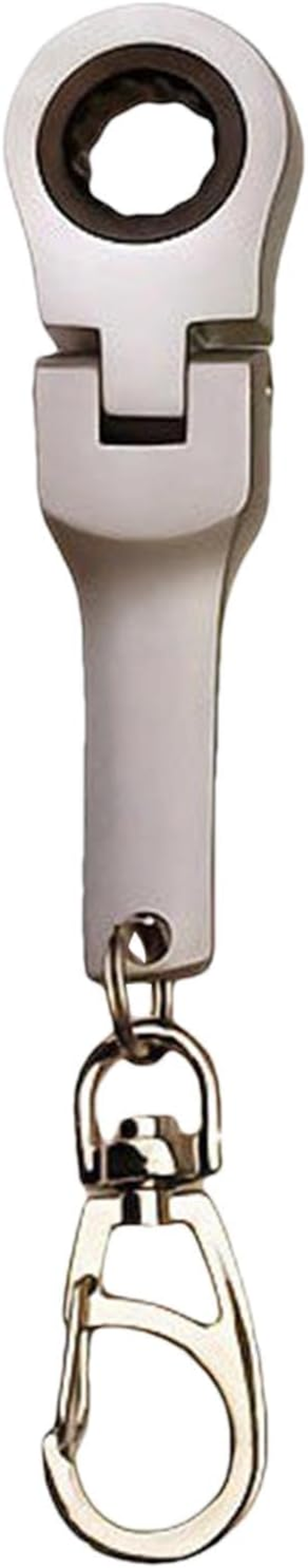 Ratchet Wrench Key Ring | Portable Key Ring with Engraving Wrench Flex | Wrench Key Ring Socket Wrench Mechanic Workshop Accessory - Bright Gray image number 6