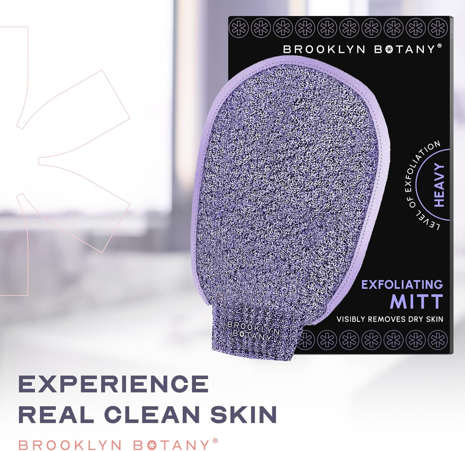 Brooklyn Botany Exfoliating Mitt for Bath and Shower &ndash; Heavy Duty Exfoliating Body Scrubber for Massage and Dead Skin Remover for Body &ndash; 1 Mitt image number 3
