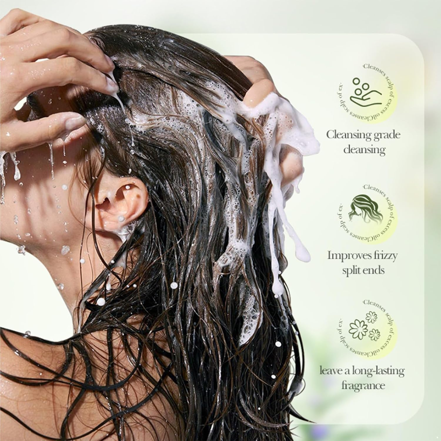 Yizyif Rosemary Oil Shampoo for Dry Damaged Hair 500Ml Hydrating Gentle Cleanse Dandruff Control Itchy Scalp Care Moisturizing Shine Green One Size image number 2