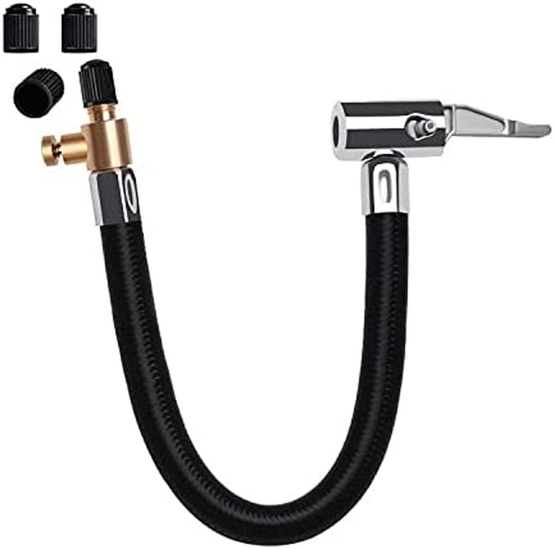 Flexible Tire Valve Extension Adapter, Inflator Hose Adapter, Locking Air Chuck Quick Connect and Release, Pressure Adjustable Tire Inflator Pump Hose Adapter for Car Motorcycle Bike,1Pc image number 2