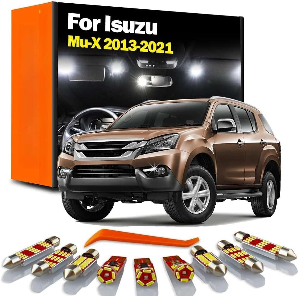 9Pcs LED Interior Reading Trunk Light Kit, for Isuzu Mu-X Mux 2013 2014 2015 2016 2017 2018 2019 2020 2021 Car Accessories