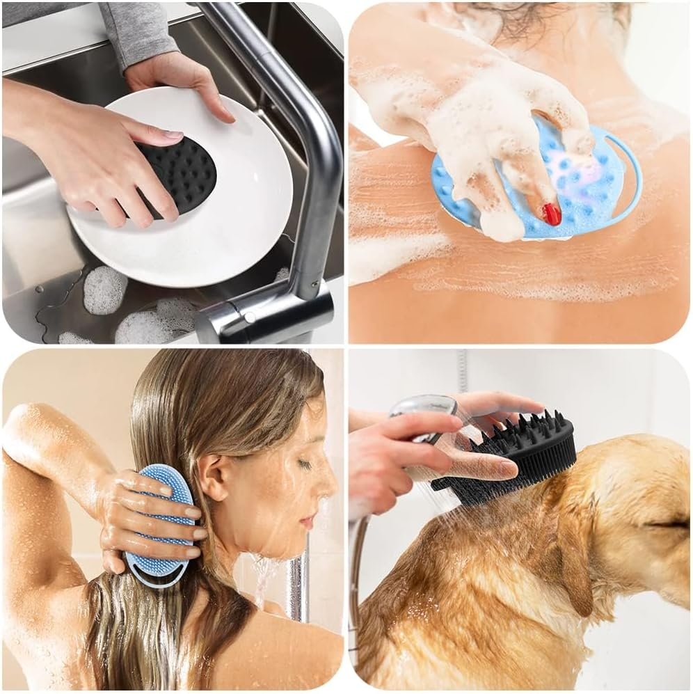 Silicone Body Scrubber 2 Pack Silicone Scrubber Bath Brush Showersiliconescrubber for Body Siliconescrubber Body Siliconebodybrush Silicone Loofah image number 6