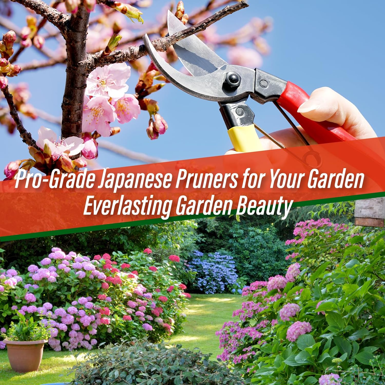 SUIZAN Bypass Pruning Shears 200Mm - Professional Japanese Hand Pruners Garden Scissors Gardening Tools image number 3