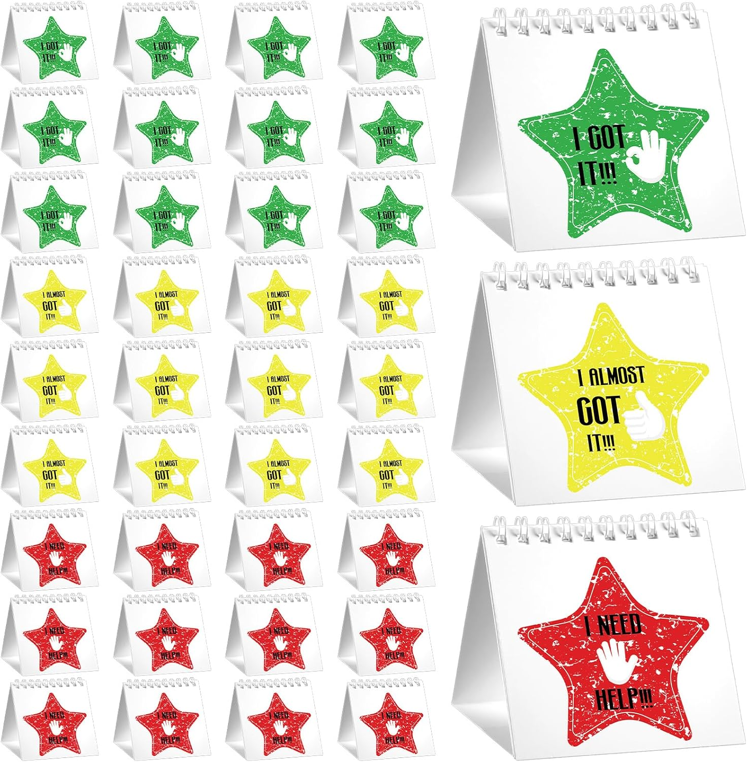 36 Pcs I Need Help Mini Flip Charts Star Classroom Management Need Tools Behavior Self Assessment Cards for Teachers School Educational and Learning Activities Supplies(Modern Style) image number 2