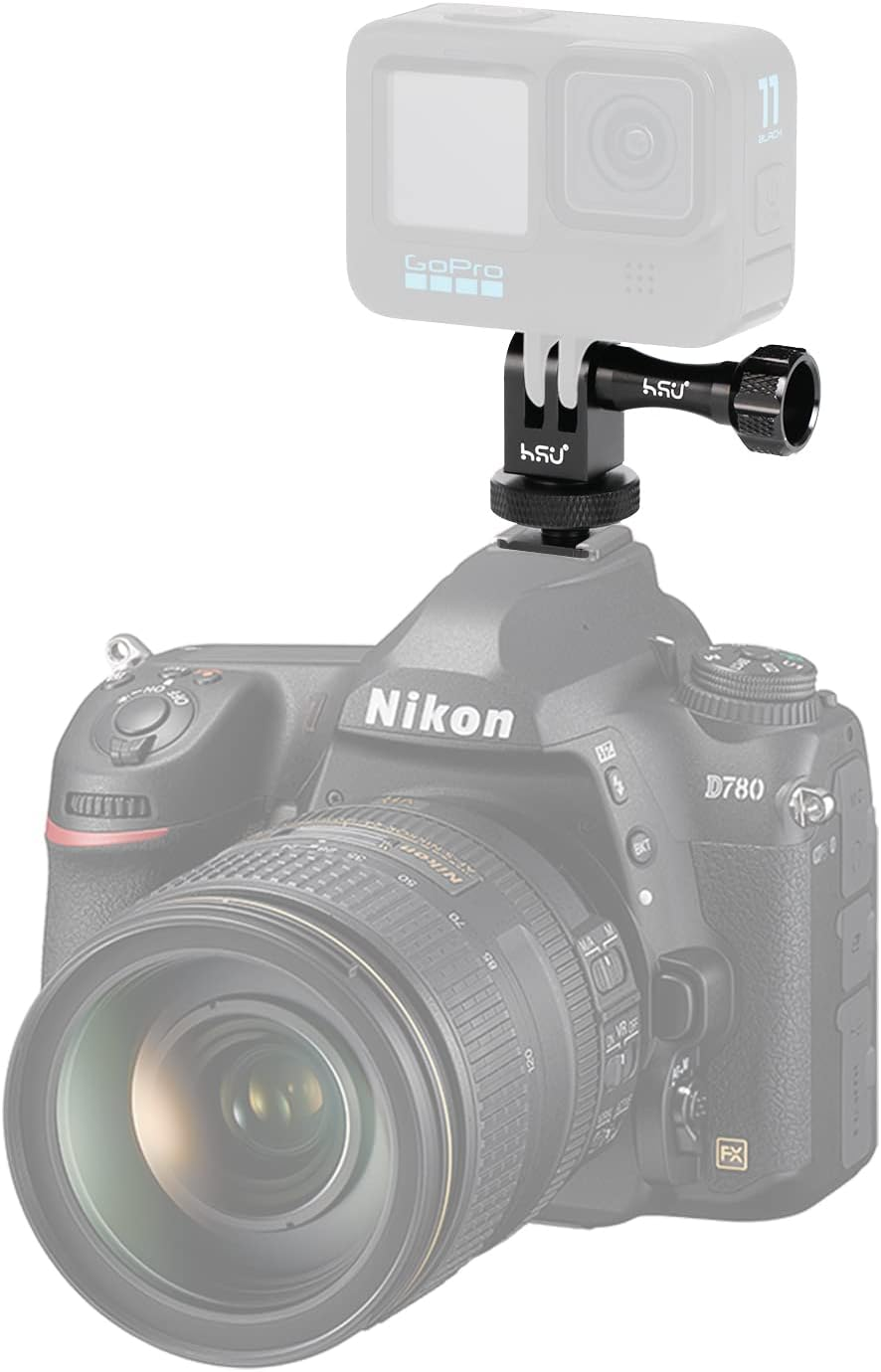 HSU Aluminum Alloy Cold Shoe Adapter for Gopro, Tripod Mount Adapter for Hero 11/10/9/8/7/6/5/4/3 Action Cameras image number 5