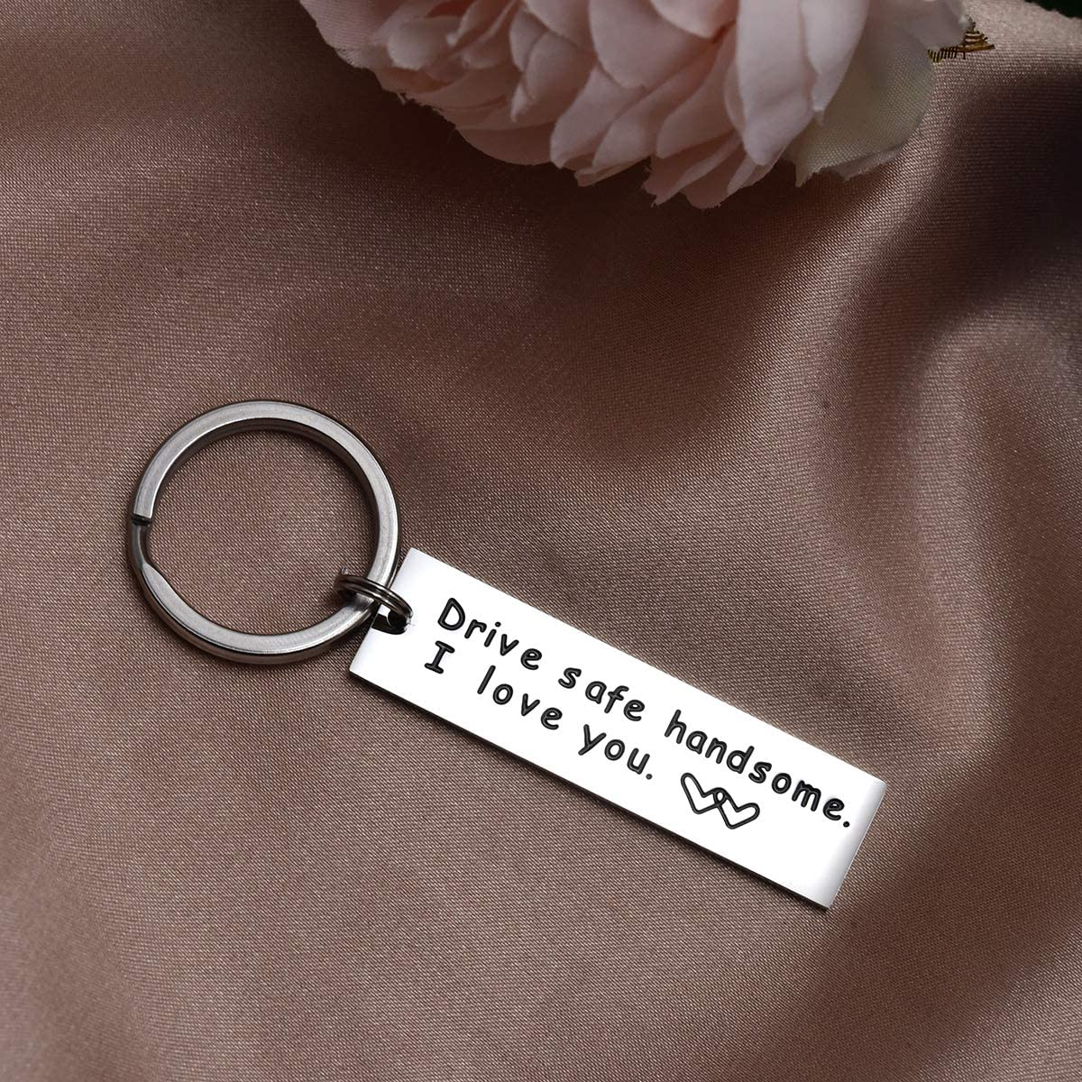 Lparkin Drive Safe Keychain Handsome I Love You Trucker Valentines Day Stocking Stuffer image number 5
