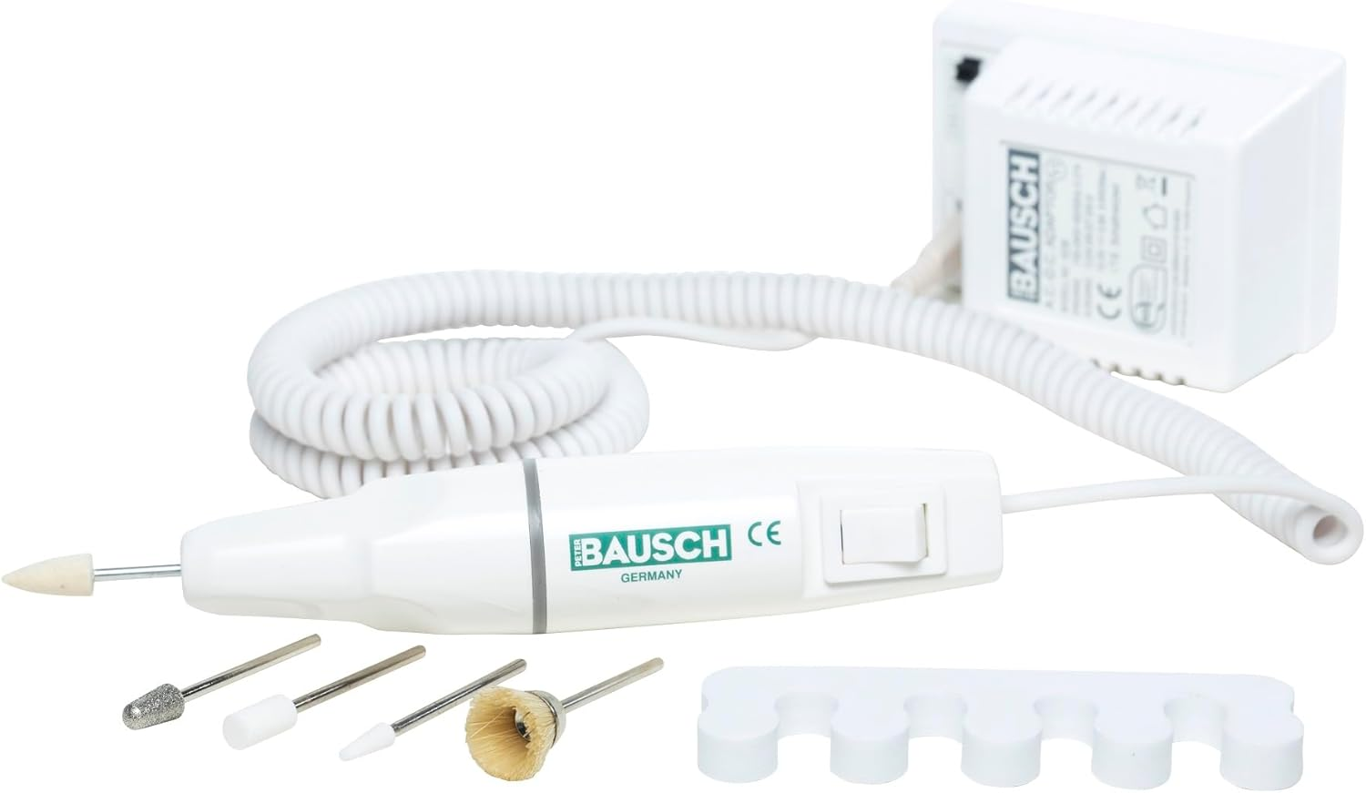 Peter Bausch 0301G Electric Manicure Pedicure Tool 5 Attachments for Grinding, Filing, Polishing Hand & Toenails, Removing Callus and Pressure Points, Nail Care, Foot Care for Home image number 3