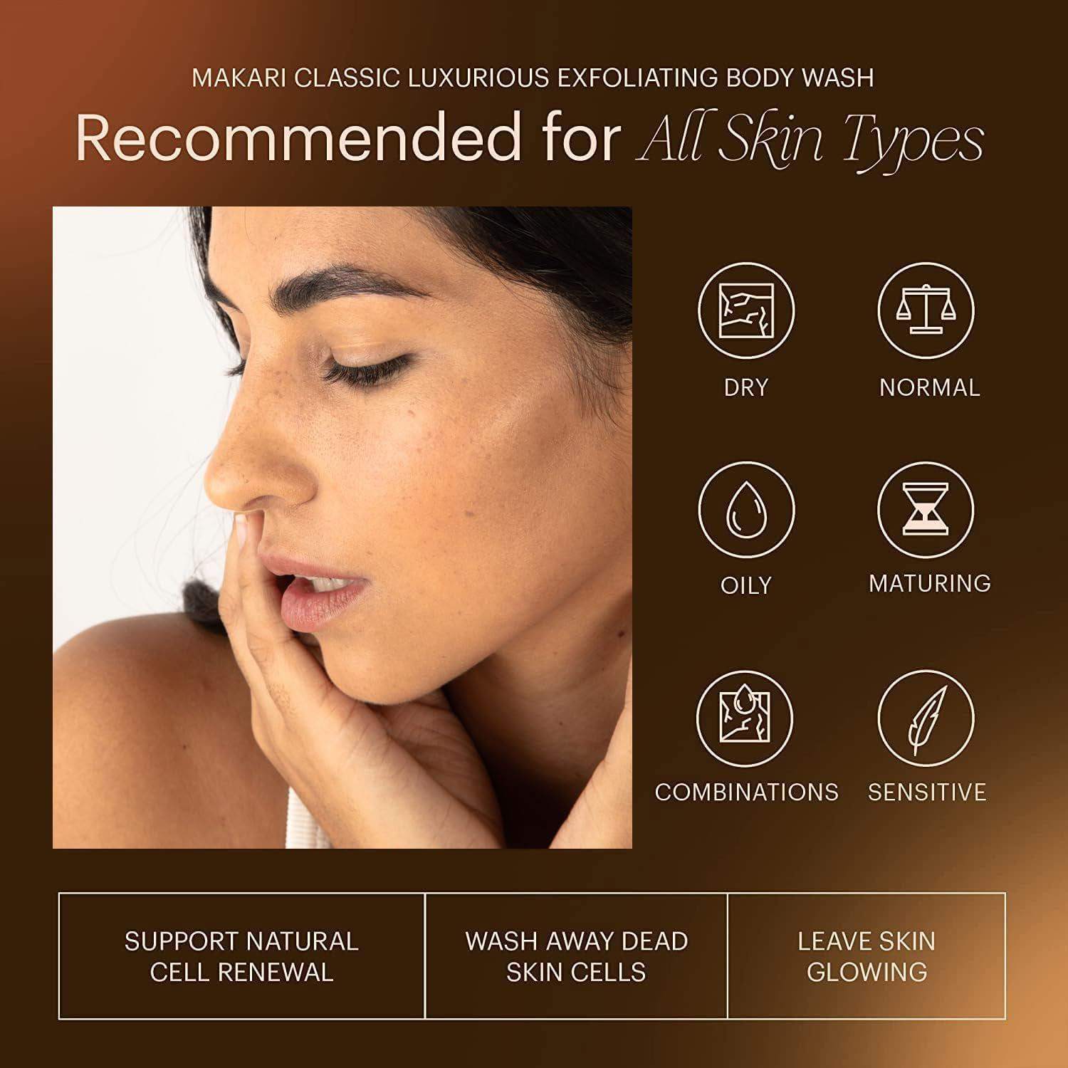 Makari Exfoliating Body Wash 17 Fl.Oz, 500 Ml &ndash; with Vitamin C & Aloe Vera - Face & Body Cleanser &ndash; Cruelty Free image number 3