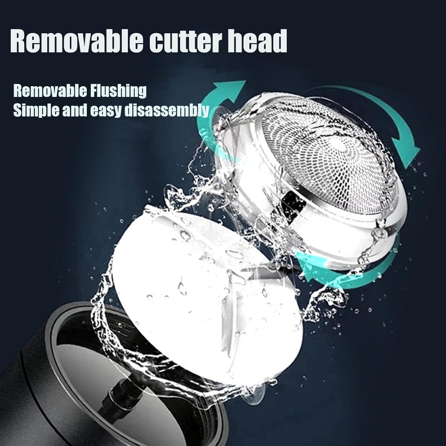 Mini Portable Electric Shaver, Waterproof Cordless Pocket Razor, USB Rechargeable Rotary Shaver for Travel, Wet and Dry Use, Black image number 2