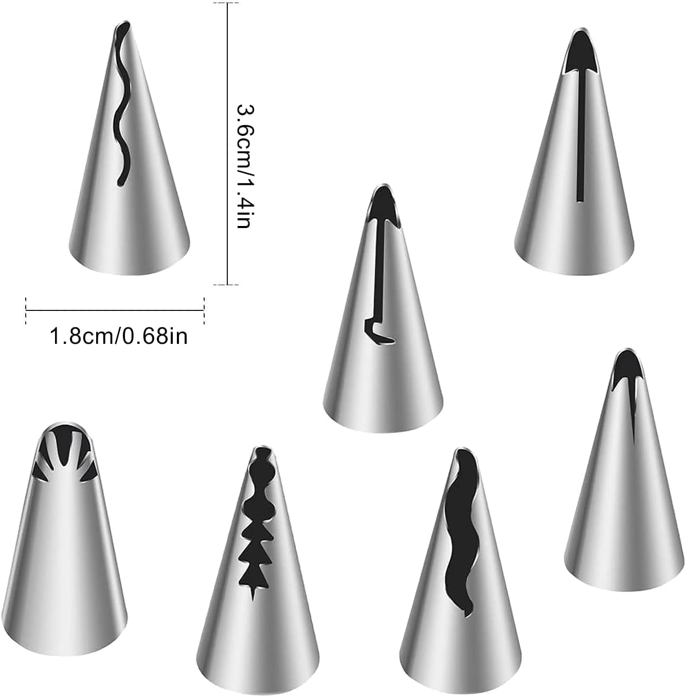 Cake Decorating Kit 7 Pieces Pleated Skirt Piping Nozzles Set, Stainless Steel Ruffle Piping Tips, Cake Frosting Tools, Cookie Press Gun, Cupcake Frosting Piping Kit, Piping Tips for Cake Decorating image number 5