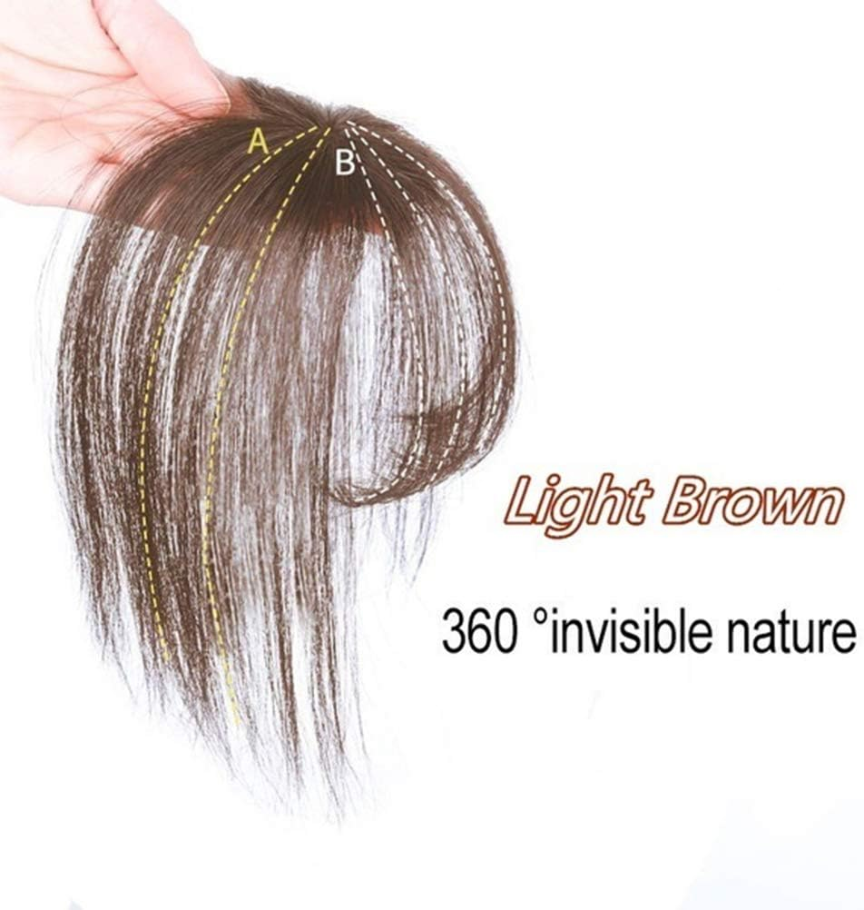 Human Hair Toppers, 3D Air Bangs for Women Girls for Daily Wear (Assorted Color #96) - Black image number 3