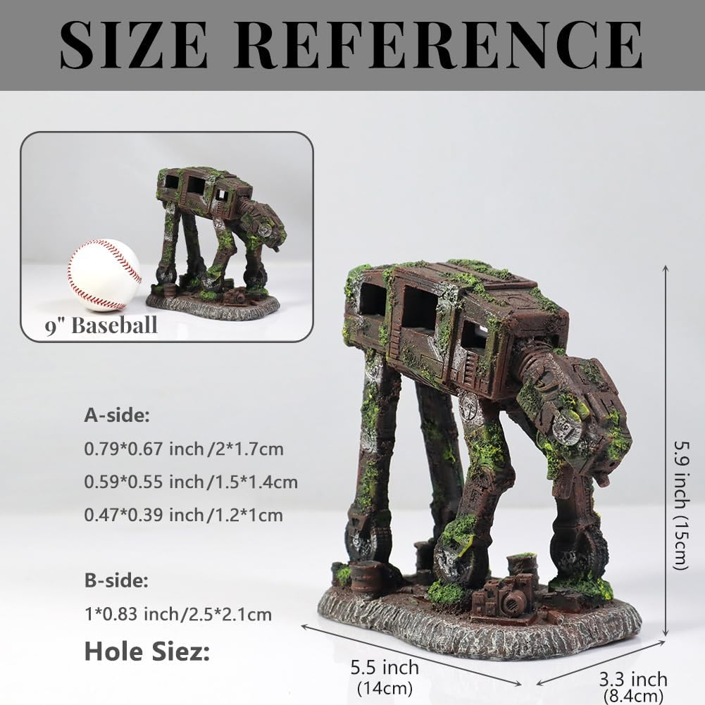 Aquarium Decorations - Star Wars Fish Tank Hidden Cave Accessories for Aquarium and Reptiles in Two Sizes (S) image number 3