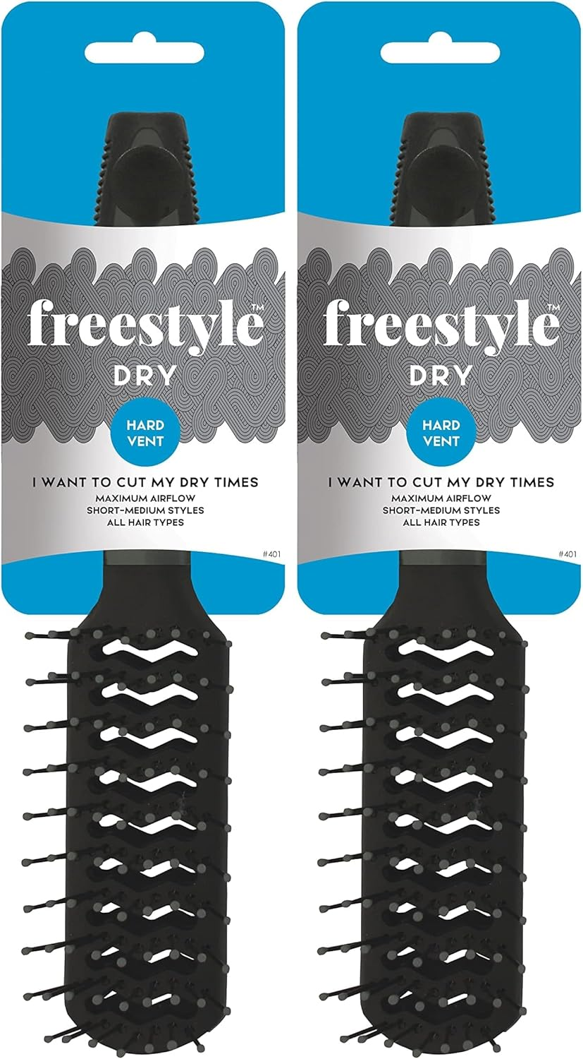 Freestyle Dry Vent Brush, Black - 1 Count (Pack Of 2)