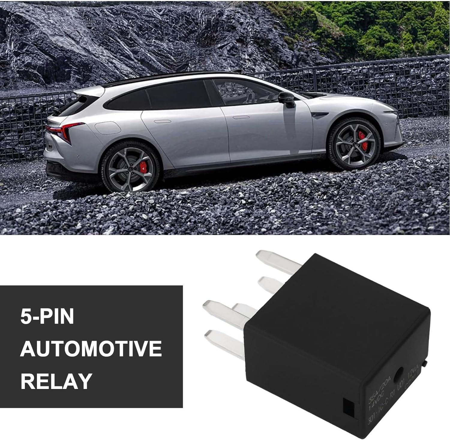 Be in Your Mind 2PCS 5Pin 12V 35 Amp Relay 5-Pin Automotive Relay Micro Automotive Motorboat Relay 12V 35A/20A SPDT 301-1C-C-R1-U01-12VDC image number 3