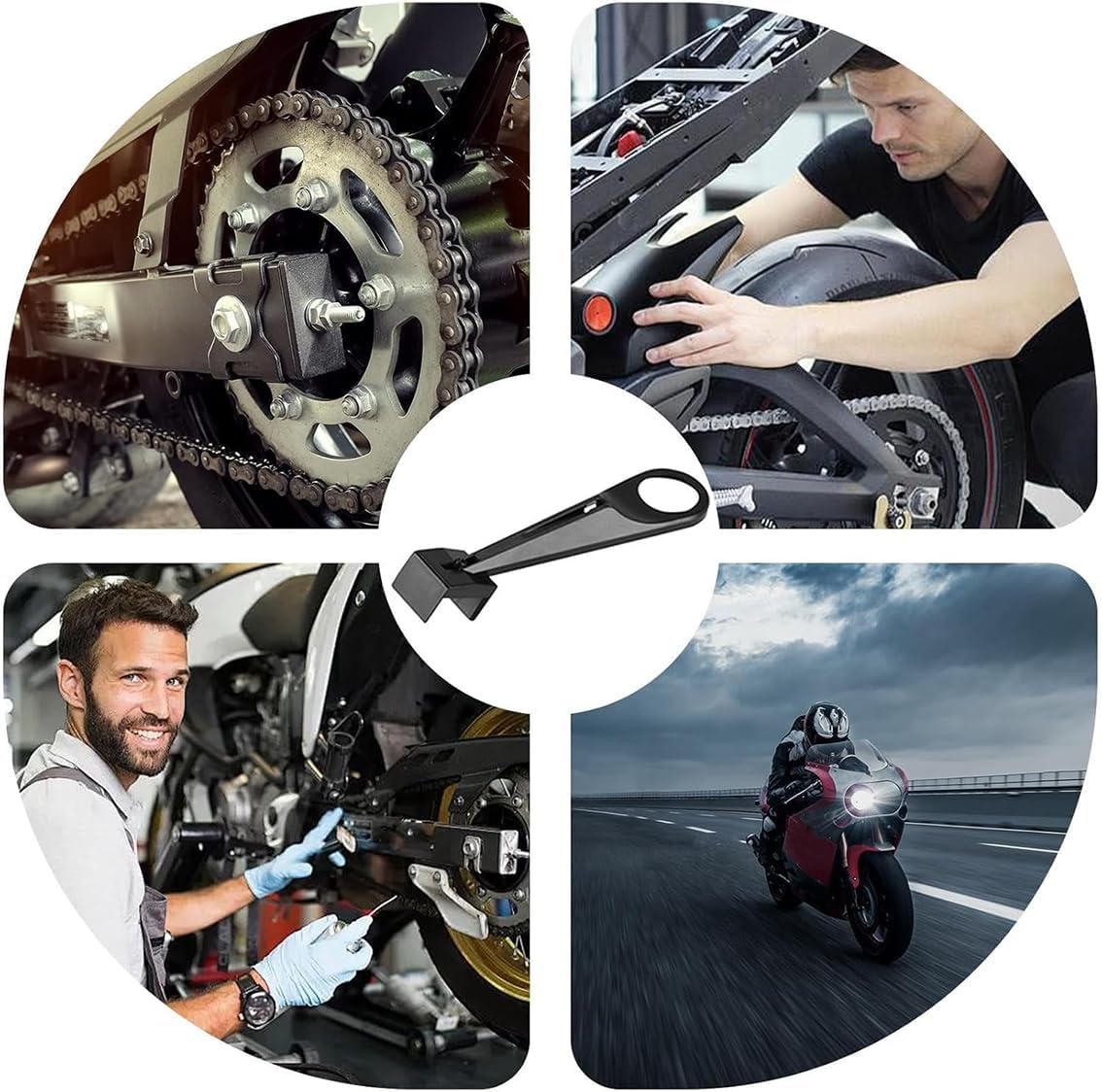 4Pcs Motorcycle Chain Cleaner and Lubricator Maintenance Kit, Effective Chain Cleaning Brush & Oil Sprayer Applicator Tool for Motorcycle Bike Workshop Garage Cycling Outdoor Care image number 3