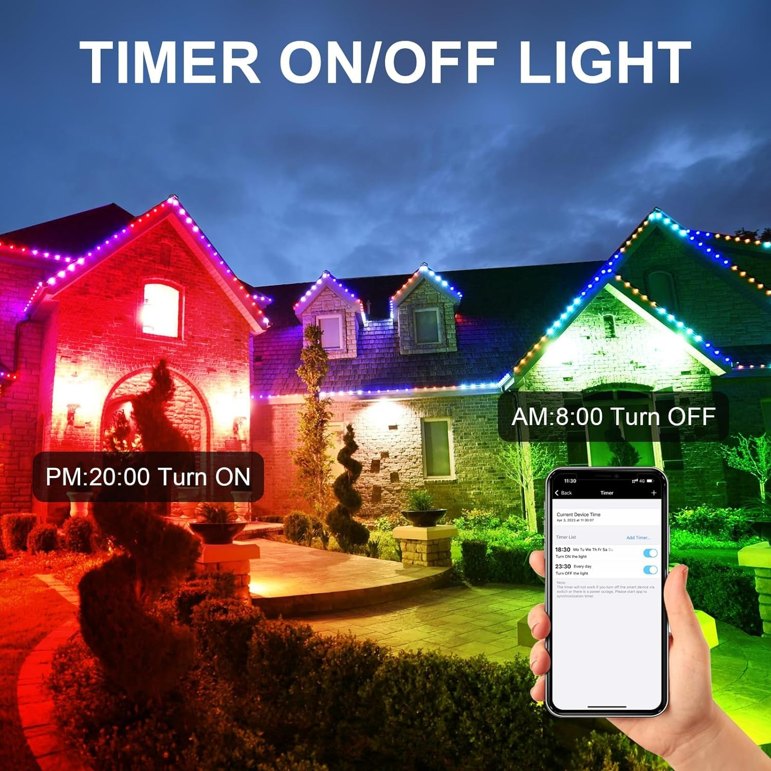 BOSITE 10W RGB Spot Lights IP66 Waterproof RGB LED Flood Light Color Changing Landscape Spotlight Outdoor RGB Floodlights with Remote/App/Stakes for Garden Patio Yard Gate Walkway Pathway (4 Pack) image number 5