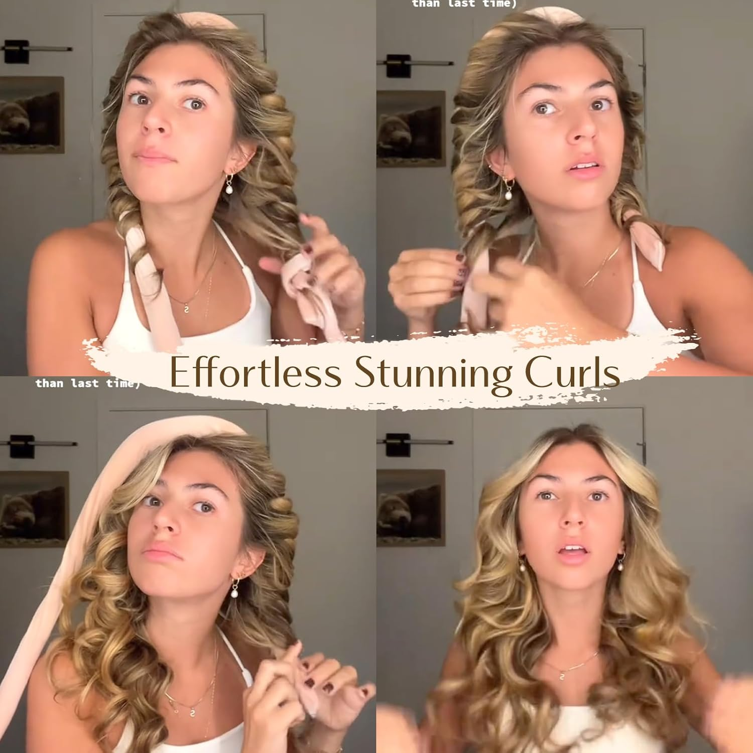 Yanibest Heatless Hair Curler to Sleep In, Overnight Curl Headband for Natural Wavy Curls, No Heat Soft Hair Curler Set with Hair Clip Scrunchies for Styling，No Slip Heatless Curls image number 2