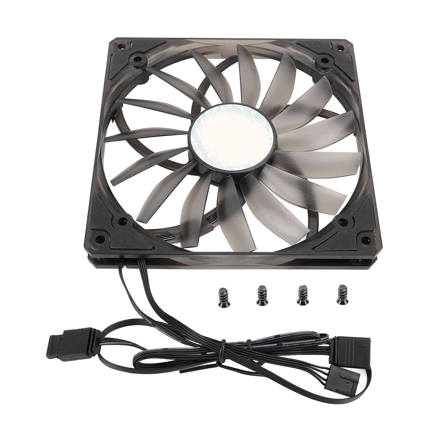 PWM ARGB Fan 15Mm Thin, 300‑1100RPM Smart PWM Control, Silent 15 Blade Design, Easy Install, for Computer Case &, Plug and Play (Black) - Black image number 3