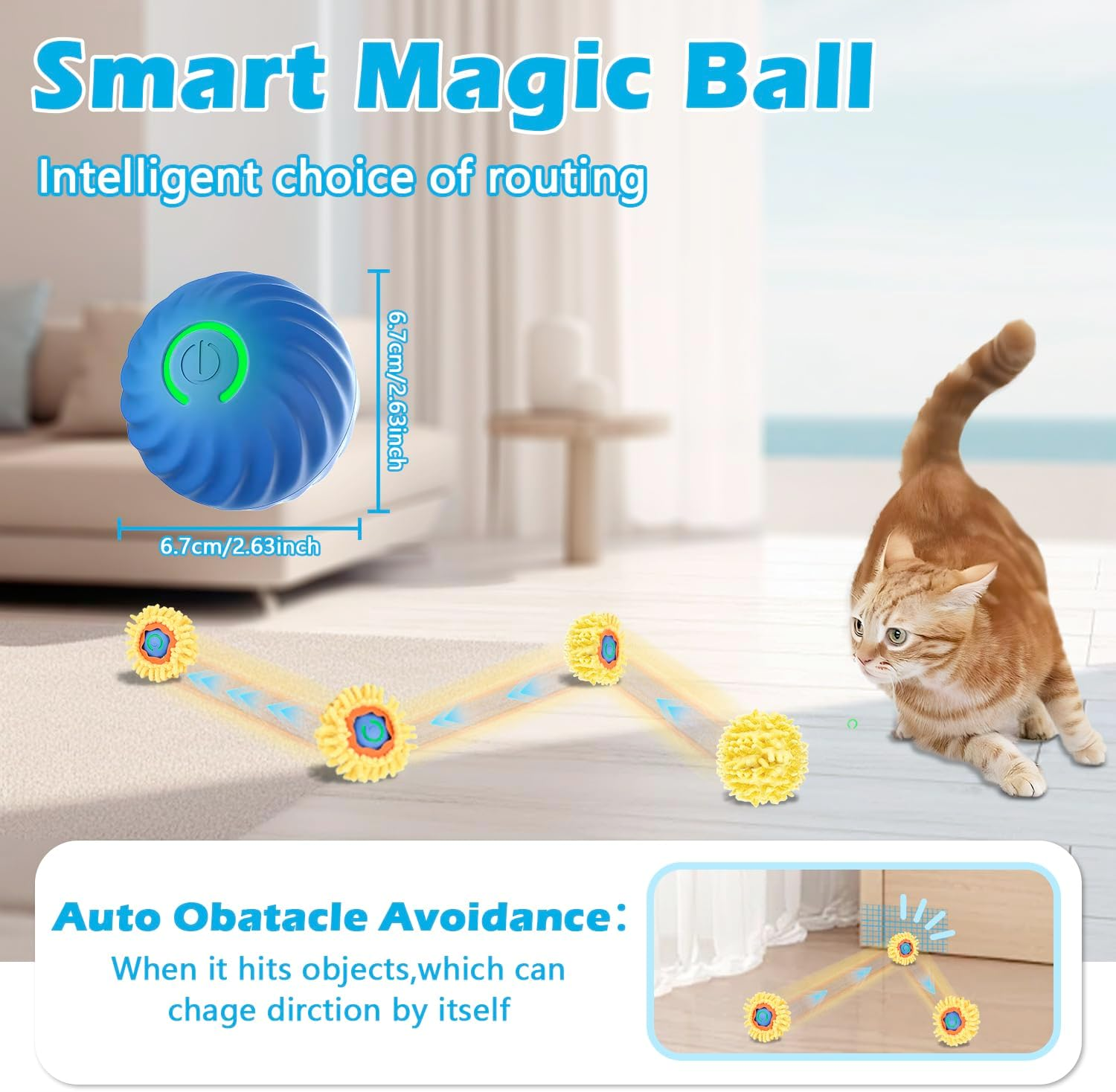 Cat Mat with Ball, 2 in 1 Simulated Interactive Hunting Cat Toy, Cat Tunnel Toy, Cat Toy Ball under a Mat, Interactive Hunting Cat Toy for Indoor Cats (Green) image number 4
