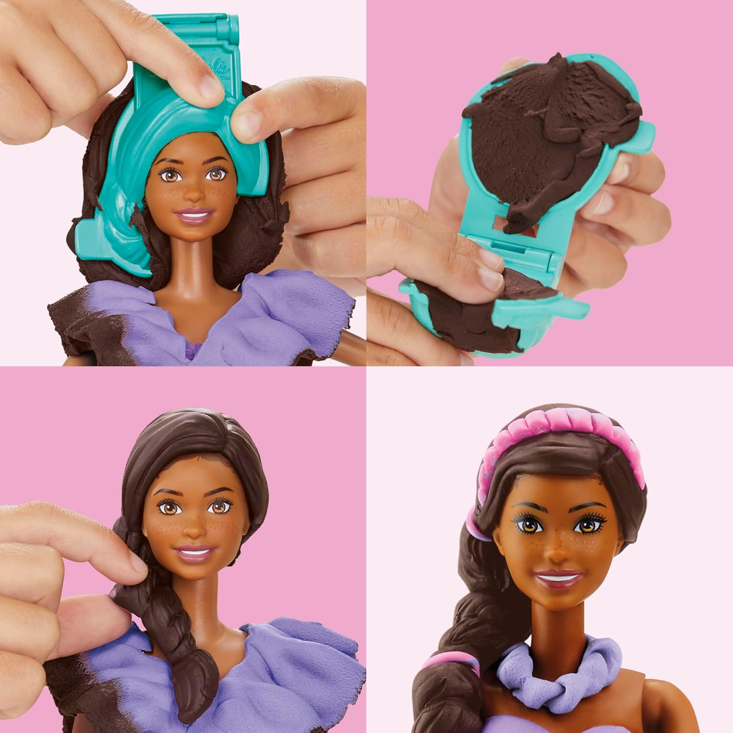 Play-Doh Barbie Ruffles & Braids Doll Set image number 6