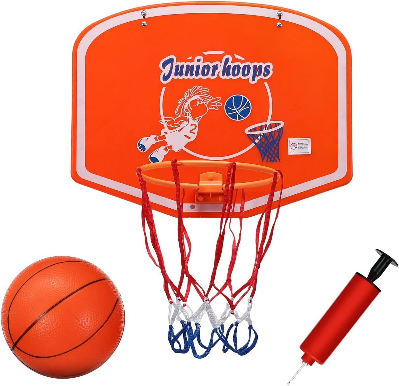 Genki Indoor Mini Basketball Hoop Set over the Door Wall Mounted Basketball Backboard 50 X 40Cm for Kids and Adults Home Outdoor Office W/Ball & Pump image number 2