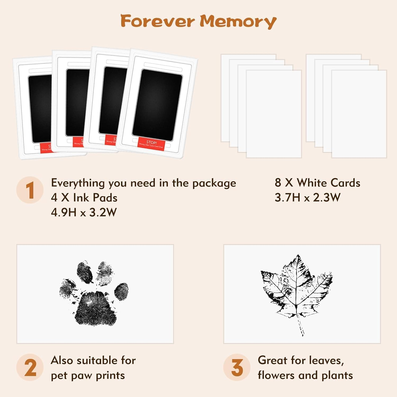 Inkless Baby Hand and Footprint Kit, Pet Paw Print Kit for Dogs Cats 4 Pack Newborn Inkless Print Pads Dog Nose Print Kit No Mess Newborn Baby Footprint Kit Baby Inkless Footprint Kit image number 2