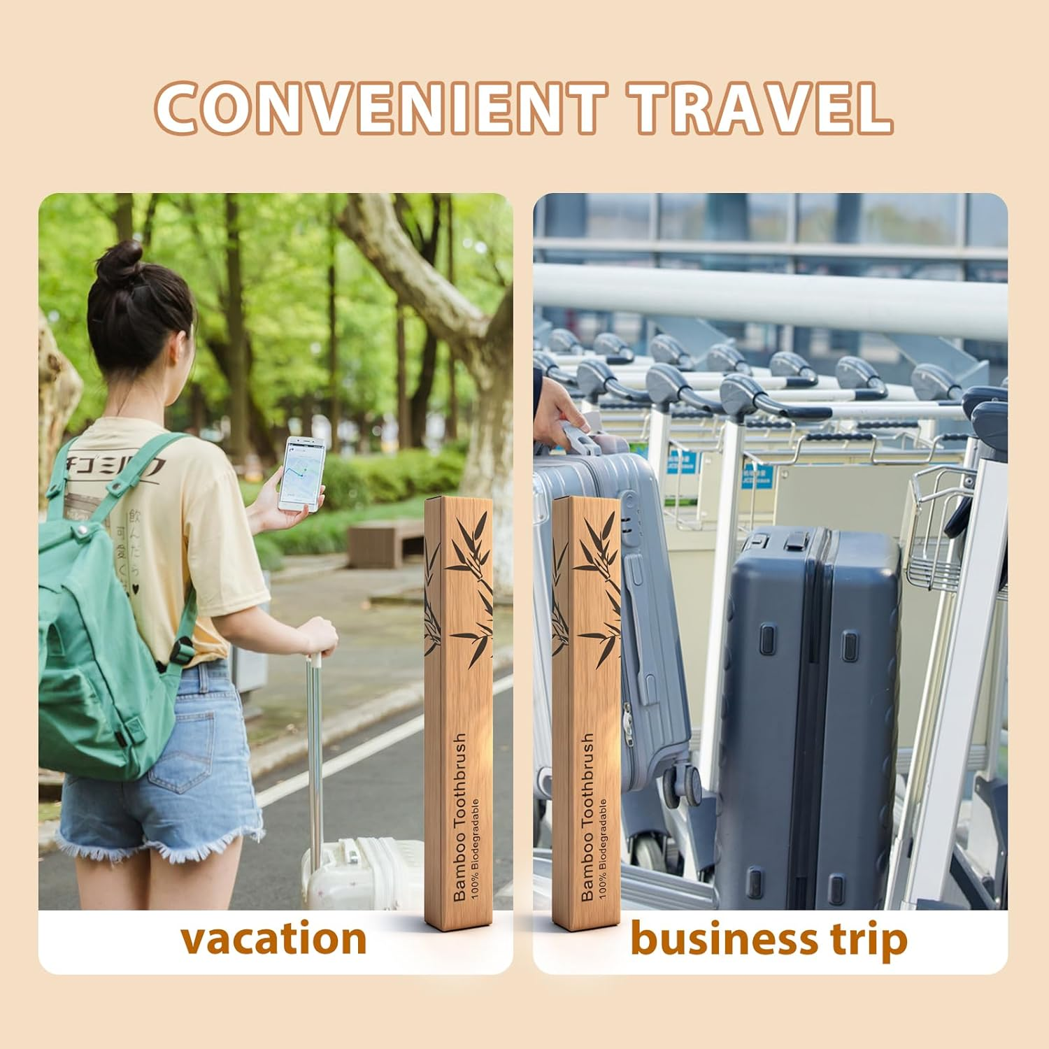 12 Pcs Bamboo Toothbrush, Bamboo Charcoal Tooth Brush Eco Friendly with Soft Bristles Wood Tooth Brushes Biodegradable Recyclable, Oral Care Set for Home Travel Camping image number 1