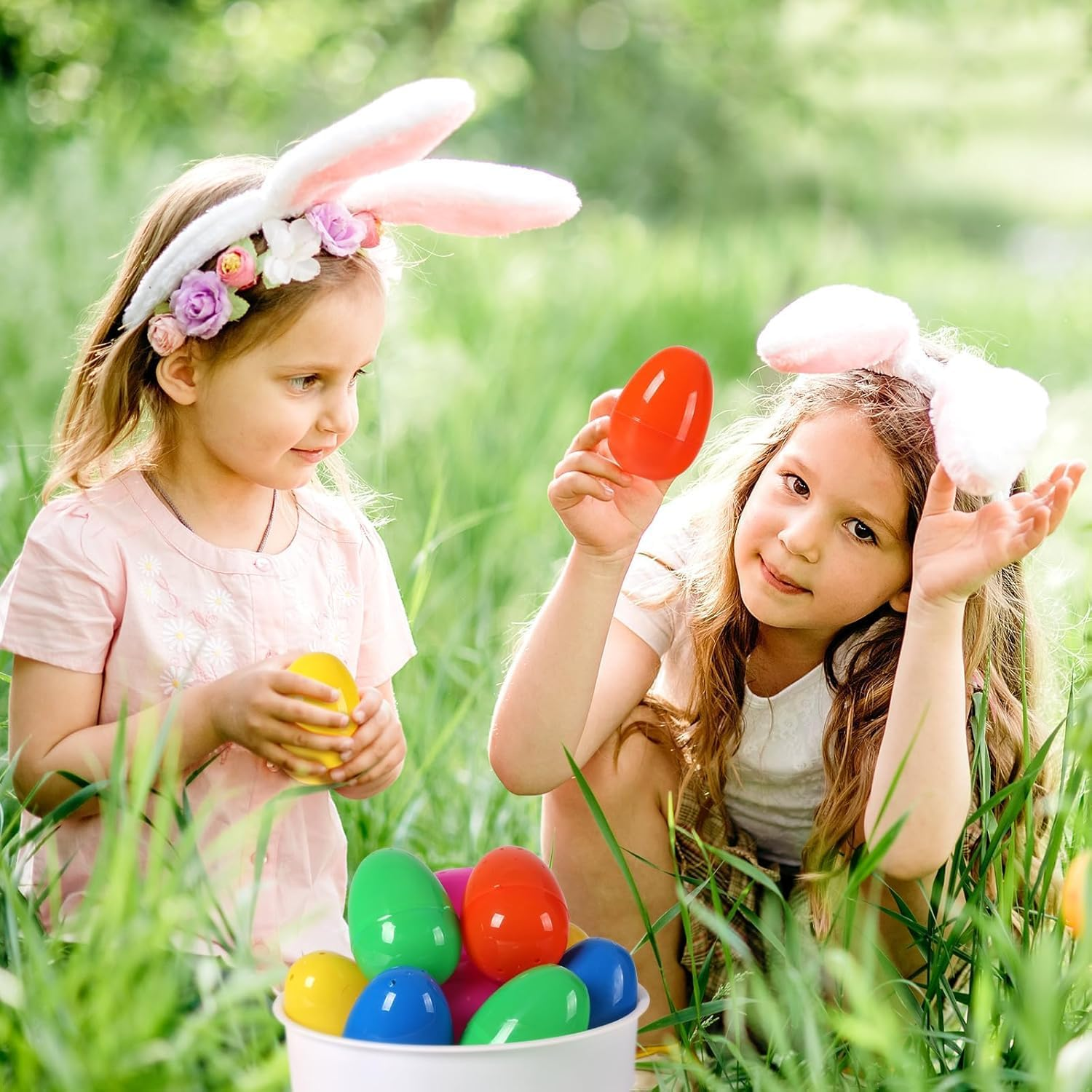 Fyvadio Fillable Eggs, 24PCS Empty Plastic Egg, Colourful Refillable Plastic Surprise Eggs, Holiday Candy & Surprises Gift Box - Easter Egg Hunts Hanging Decor (6 Colors) image number 4