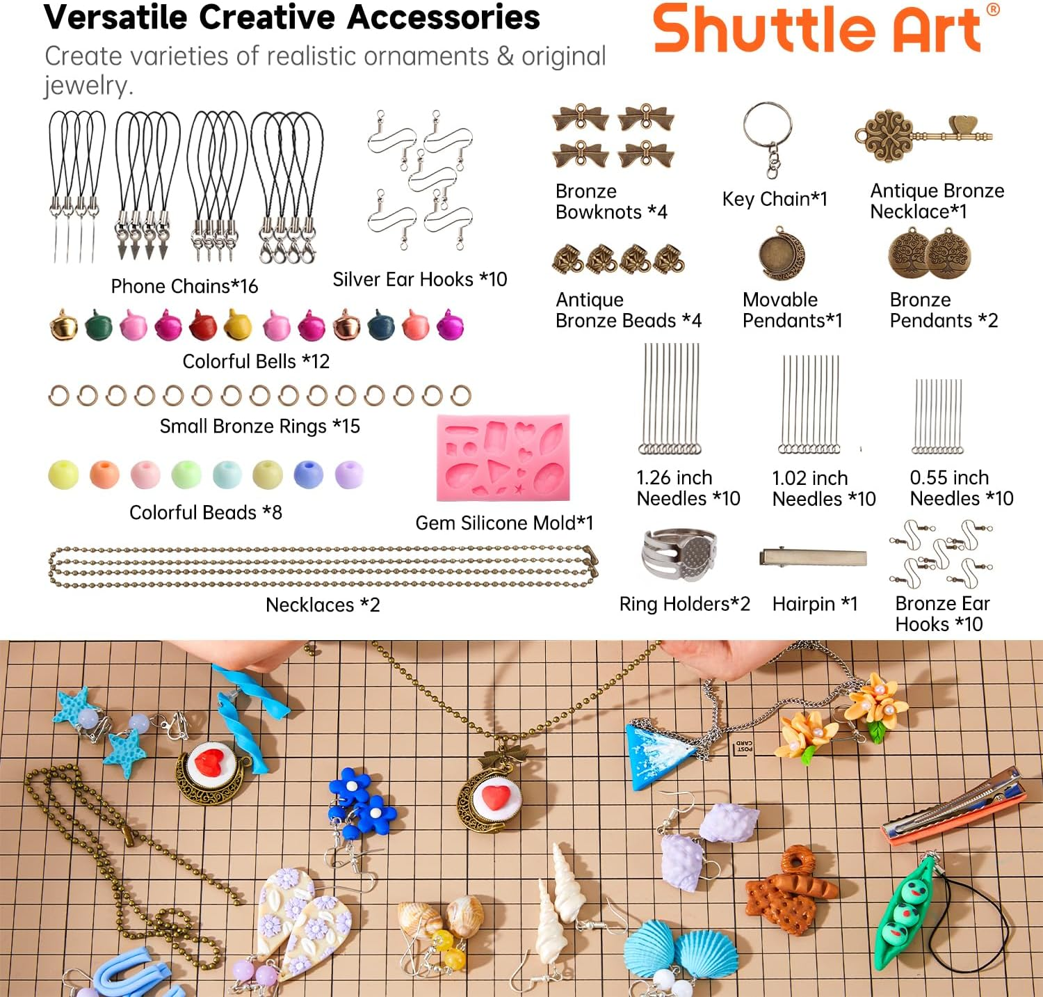 Shuttle Art Polymer Clay, 60 Colours Oven Bake Modeling Clay, Creative Clay Kit with 19 Clay Tools and 16 Kinds of Accessories, Non-Toxic, Non-Sticky, Ideal DIY Art Craft Clay for Kids Adults image number 5