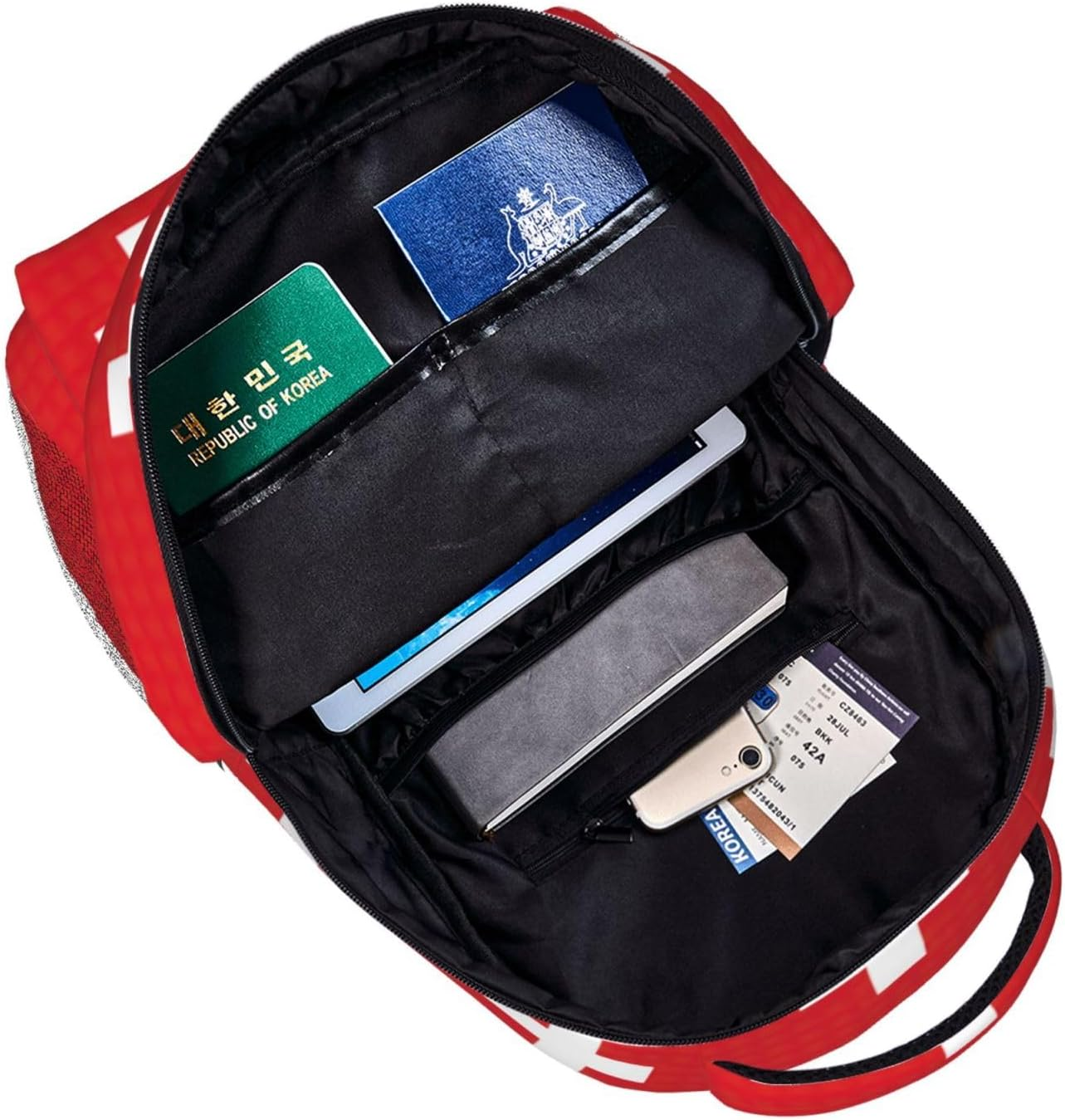 DRTGEDS Swiss Flag Backpacks for Women Men,Travel Laptop Back Pack 16.5 Inch,Work Bag Personal Item Book Bags image number 5