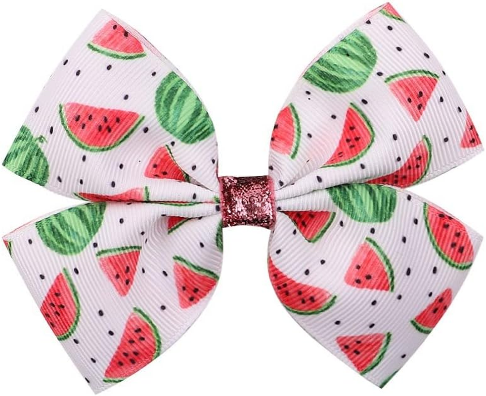 6PCS Fruits Hairpins Watermelon Bow Hair Clips Turban Headband Fruit Headwear Watermelon Hair Hand Bow Watermelon Hair Clip Back to School Hair Bow Clips for Girls