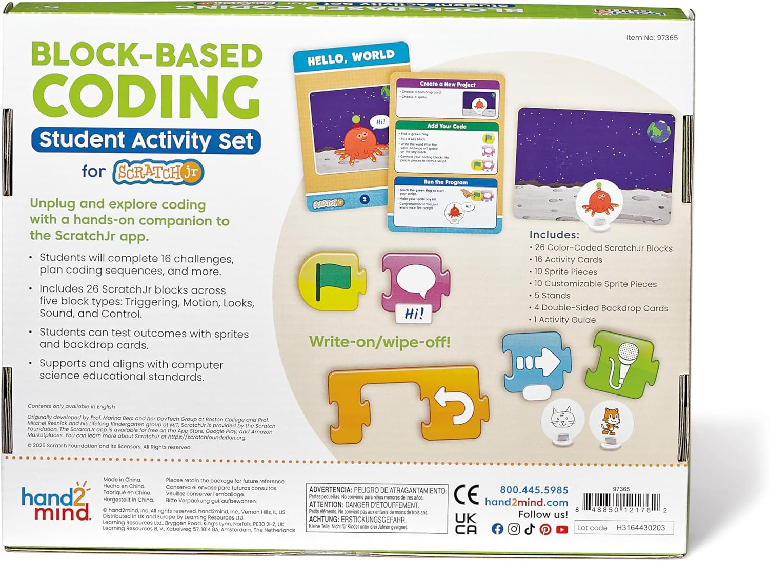 Hand2Mind Block-Based Coding Student Activity Set for Scratchjr