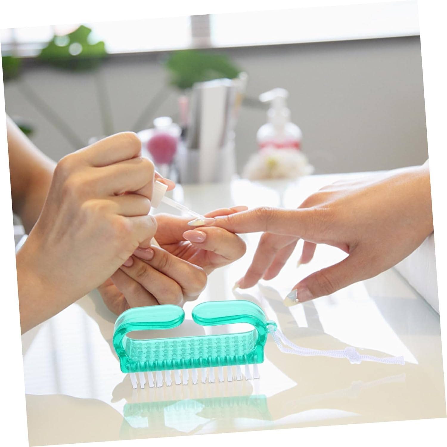 LABRIMP 4Pcs Nail Brush for Fingernail and Toenail Cleaning Durable Handle Scrubbing Brush Lightweight and Portable Nail Care Tools for Travel and Home Use image number 4