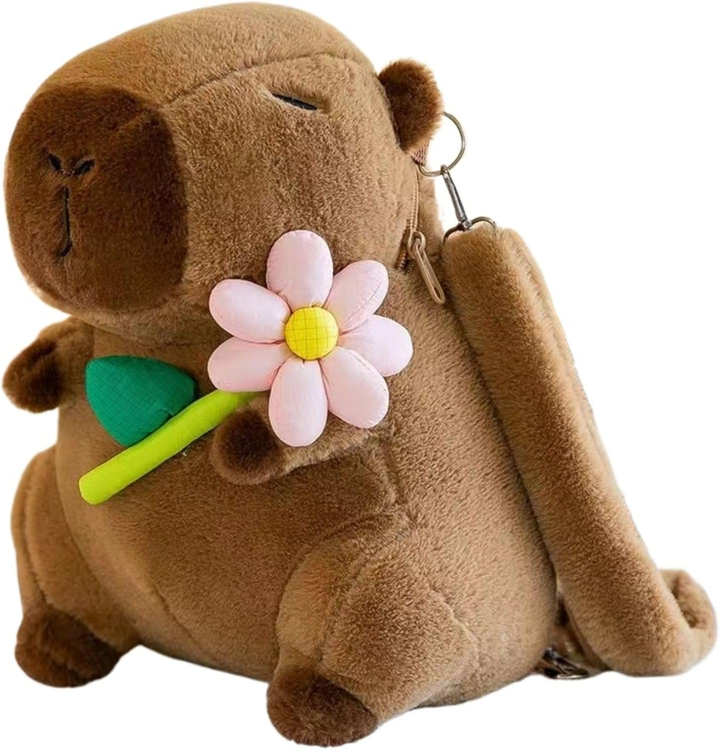 Knictto Y2K Kawaii Capybara Plush with Burger Fries Backpack for Women Funny Fuzzy Animal Travel Bag Casual Daypack for Gift