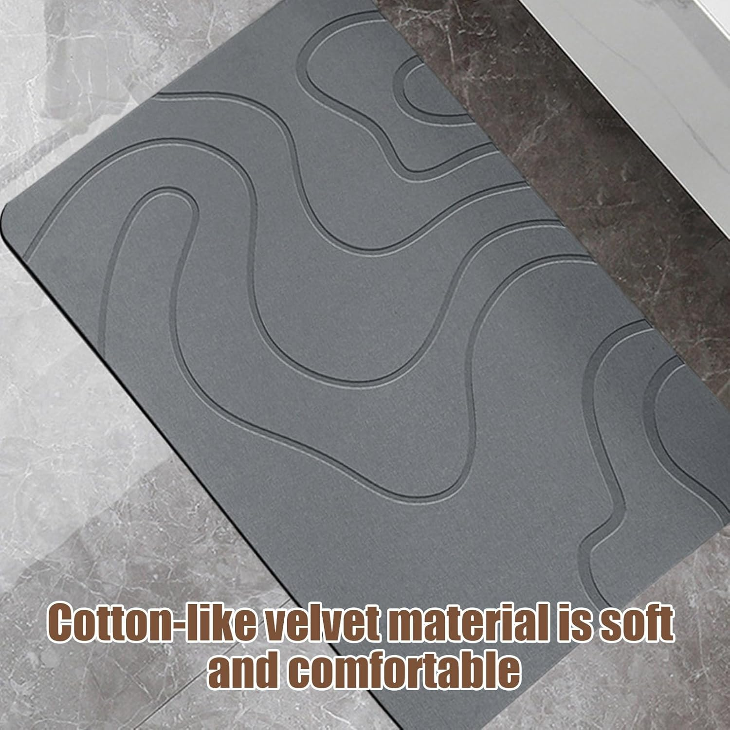 Stone Bath Mat | Natural Aceous Earth Shower Mat | Non-Slip Super Absorbent Quick Drying Bathroom Floor Mat | Multipurpose Stone Drying Mat for Kitchen Bathroom