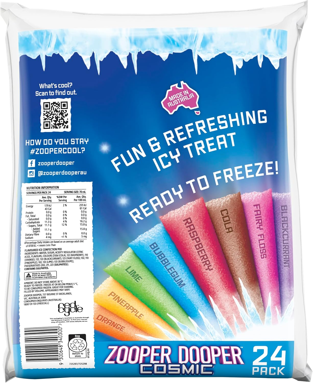 Zooper Dooper Multi Mixed 70 Ml (Pack of 24)