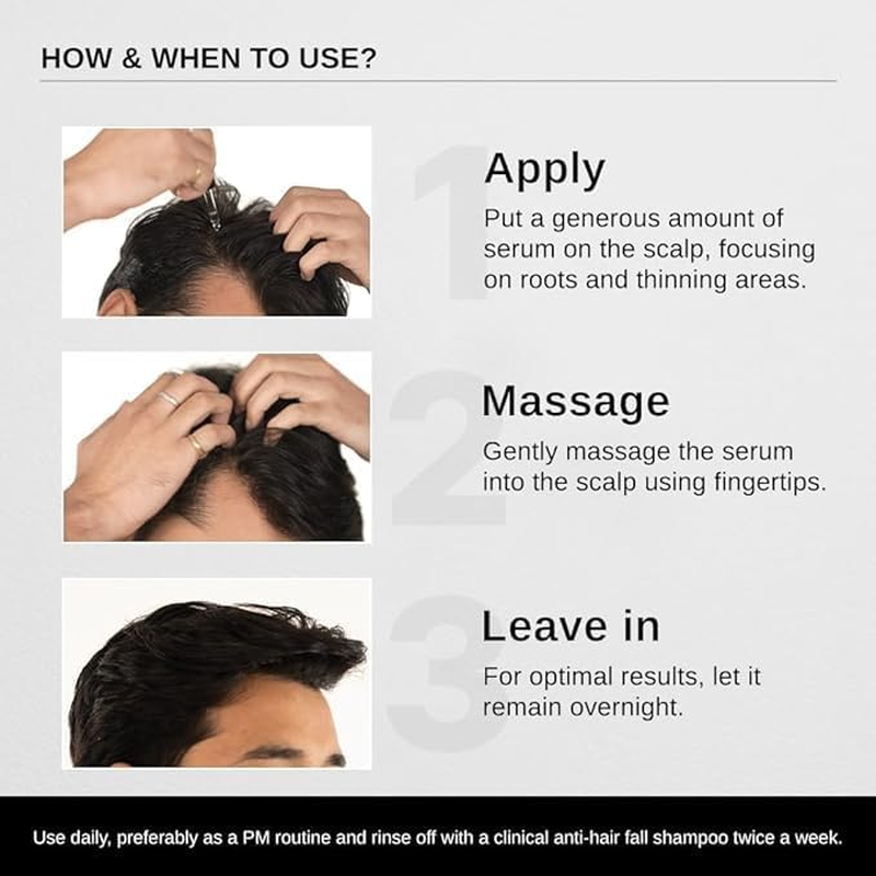 Advanced Hair Growth Serum | 3% Redensyl + 4% Anagain + 3% Baicapil + 1% Capilia Longa, Rosemary, Biotin & Rice Extract | Hair Growth & Hair Fall Control Serum for Women & Men | 30Ml image number 4