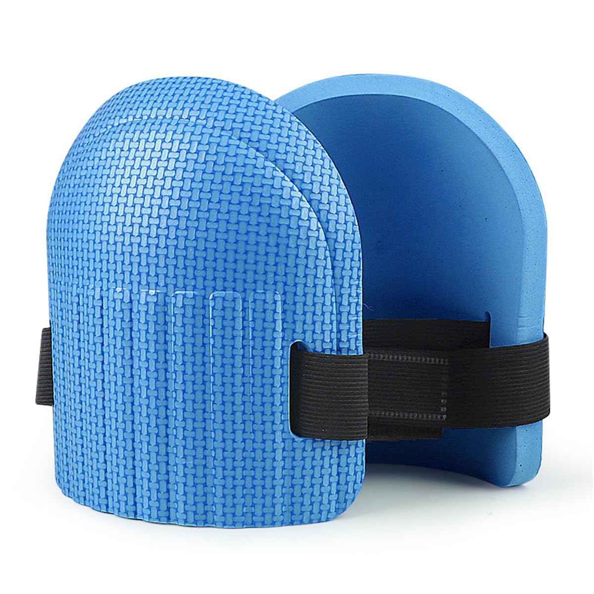Foam Knee Pads - Durable & Comfortable Knee Pads for Work, Construction, Cleaning Floors, Gardening - Men and Women Suitable Kneeling Cushions with Adjustable Elastic Band, 1 Pair (Blue, One Size)