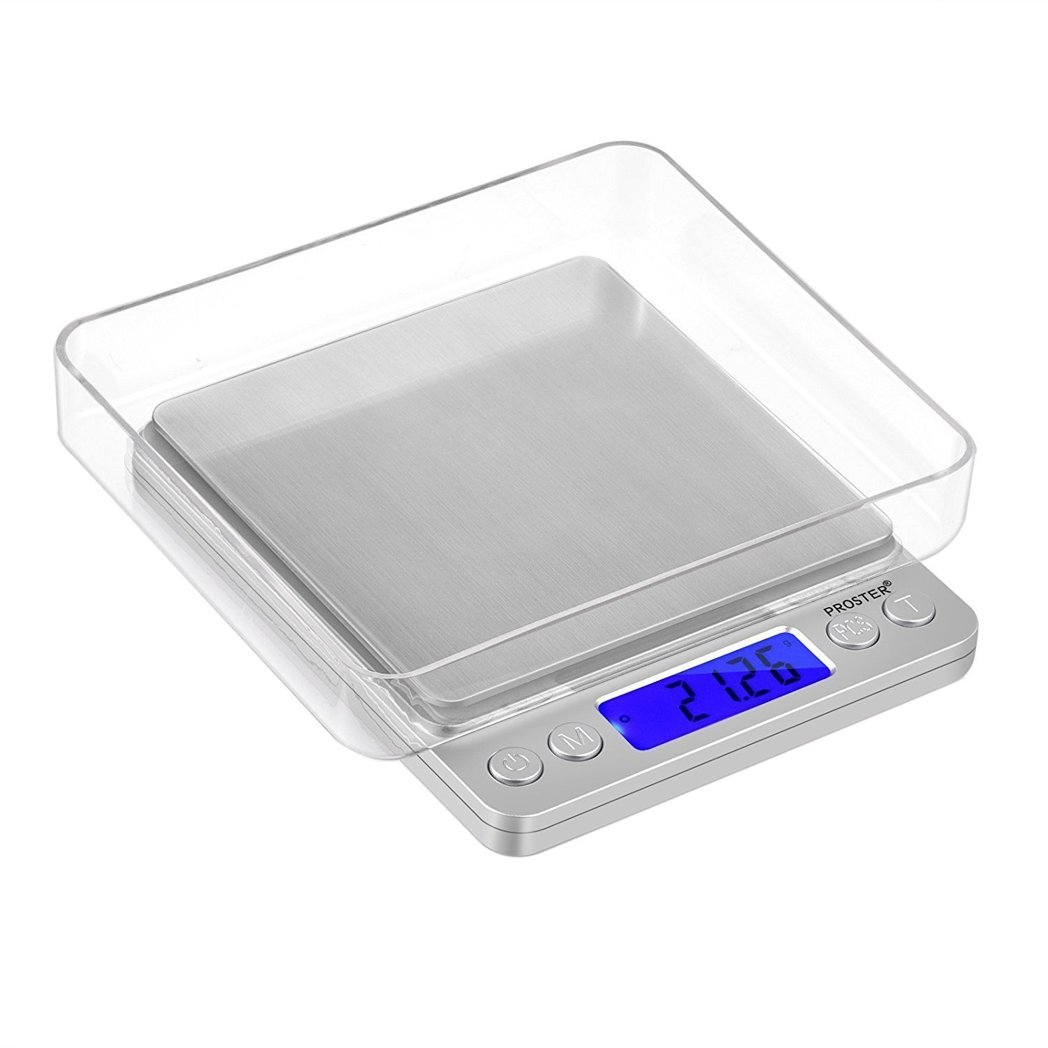 Digital Pocket Scale, Proster 0.01-500G Mini Digital Scale with Backlit LCD Display, Weighing Scale for Kitchen Food, Fruit, Jewellery Weighing Etc (With 2 Trays) image number 2
