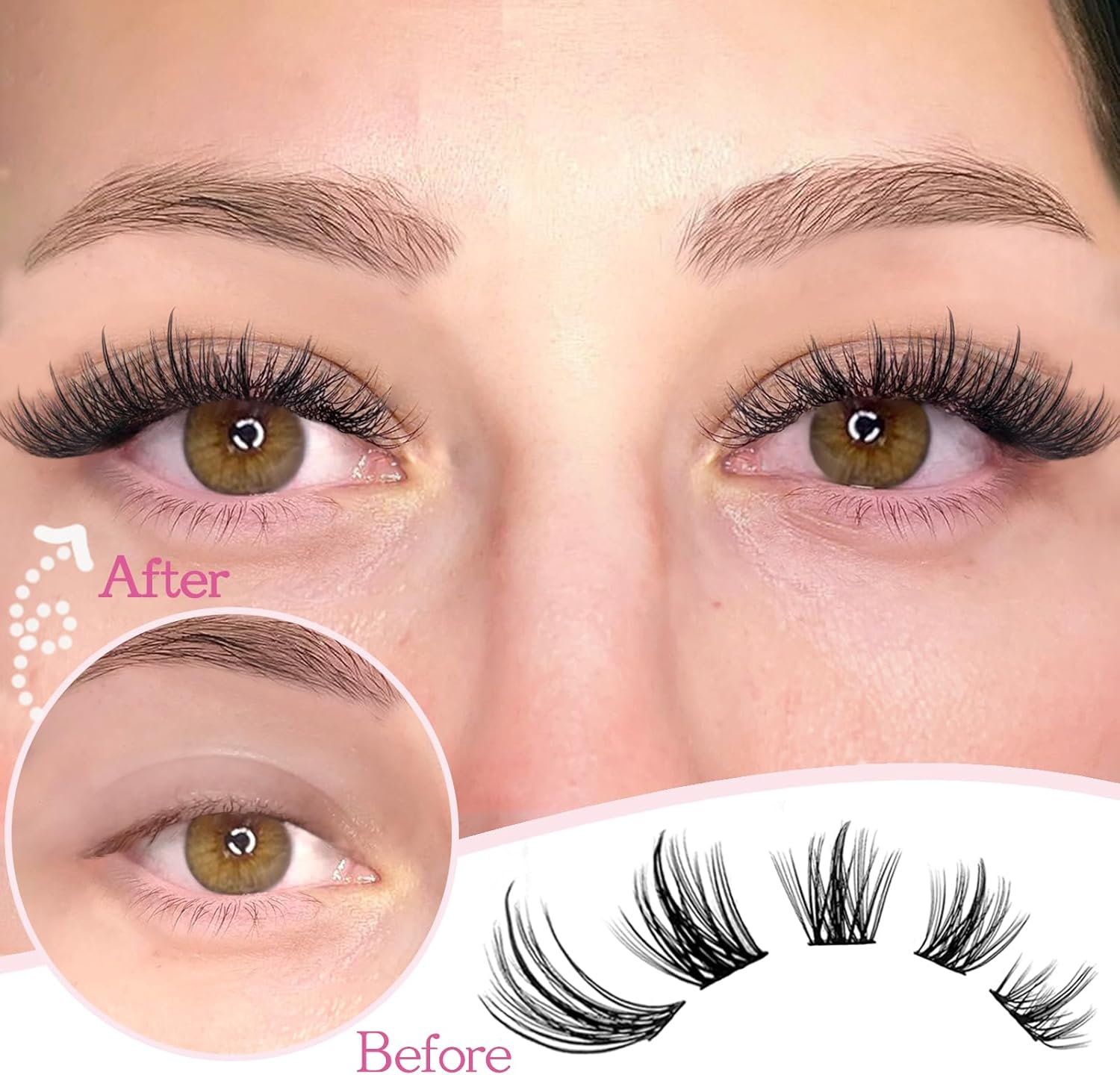 Lash Clusters C Curl Manga Eyelash Extensions Wispy 8-16MM Natural Spiky Eyelash Clusters Thin Band 120Pcs,8Mm 10Mm 12Mm 14Mm 16Mm Mix False Eyelashes