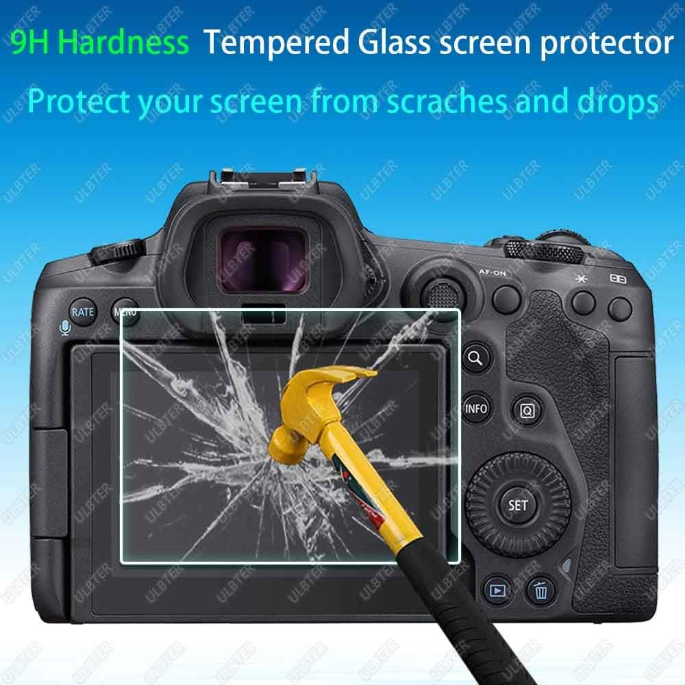 EOS R5 Top + Screen Protector for Canon EOS R5 Camera [2+2Pack], ULBTER 0.3Mm High Definition 9H Hardness Canon EOSR5 Tempered Glass Screen Protector, Anti-Scrach Anti-Fingerprint Anti-Bubble image number 4