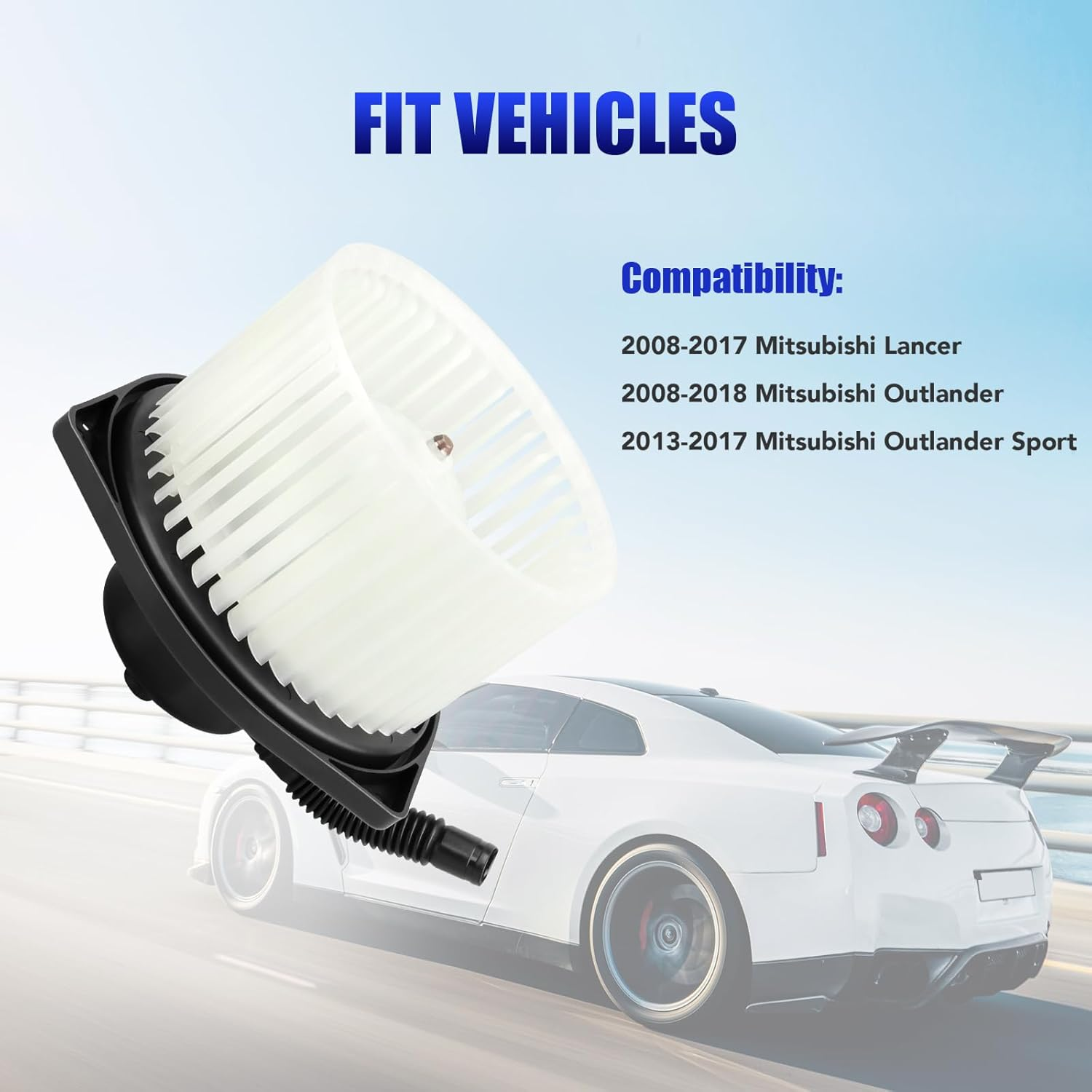 Front AC Heater Blower Motor with Fan Fits for Mitsubishi Lancer Outlander 2008 2009 2010 2011 2012 2013 2014 2015 2016 2017 HVAC Blower Motor Replaces# 700239 image number 6