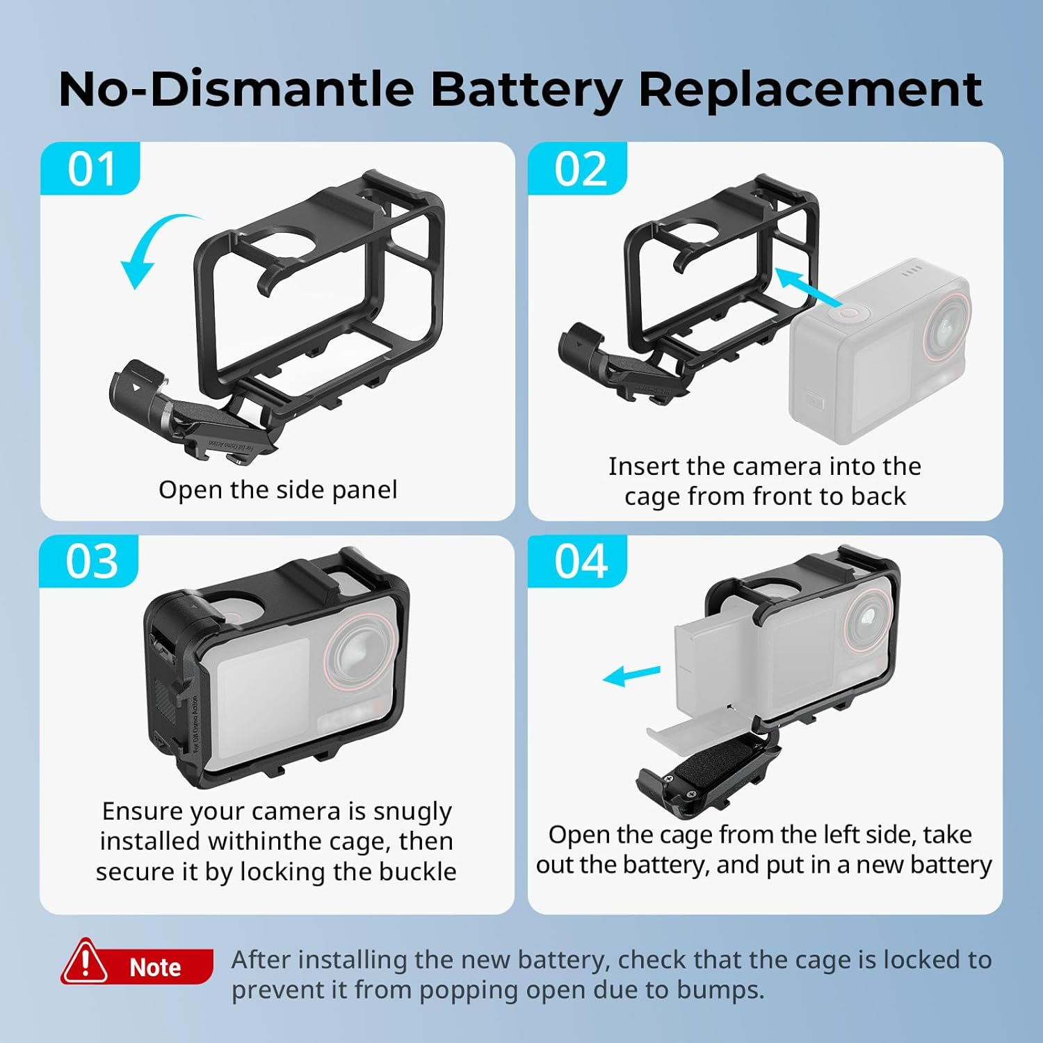 SMALLRIG Action 5 Pro Action 4 Action 3 Cage for DJI, Cage with Multiple Expansion Interfaces, Protective Frame for DJI Osmo Action 3 Action 4 Action 5 Pro - 5135 image number 3
