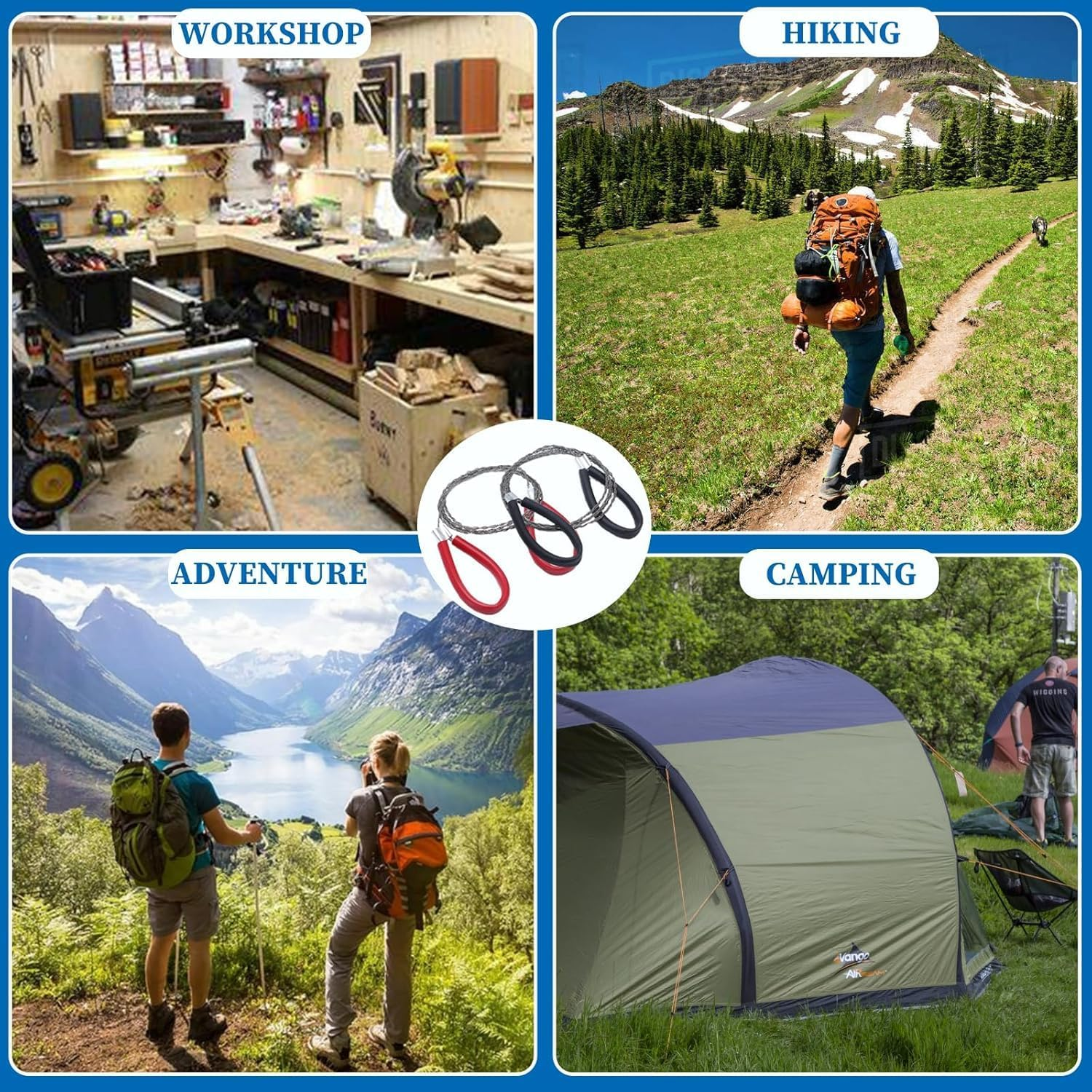 PVC Pipe Cable Saw Stainless Steel Wire Saw, 2Pcs Metal Wire Saw Emergency Survival Saw PVC Pipe Cable Saw,Hand Pocket String Rope Saw PVC Pipe Cable Saw,Pvc Pipe Cable Saw Stainless Steel Wire Saw image number 5