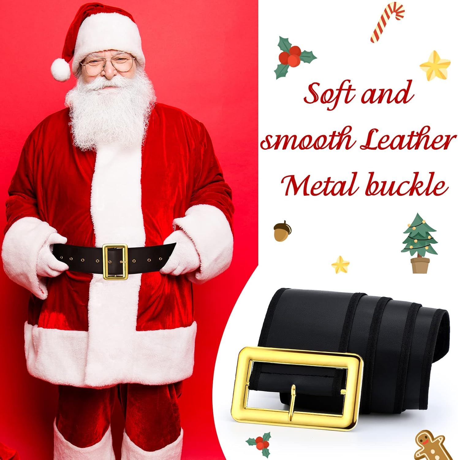 Janmercy 3 Pcs St. Patrick'S Day Belt for Men St. Patrick'S Day Costume Belt Black and Gold St. Patrick'S Day Men'S Belt Costume Accessories, Black, Gold, 165 X 8 Cm/ 64.96 X 3.15 Inches image number 6